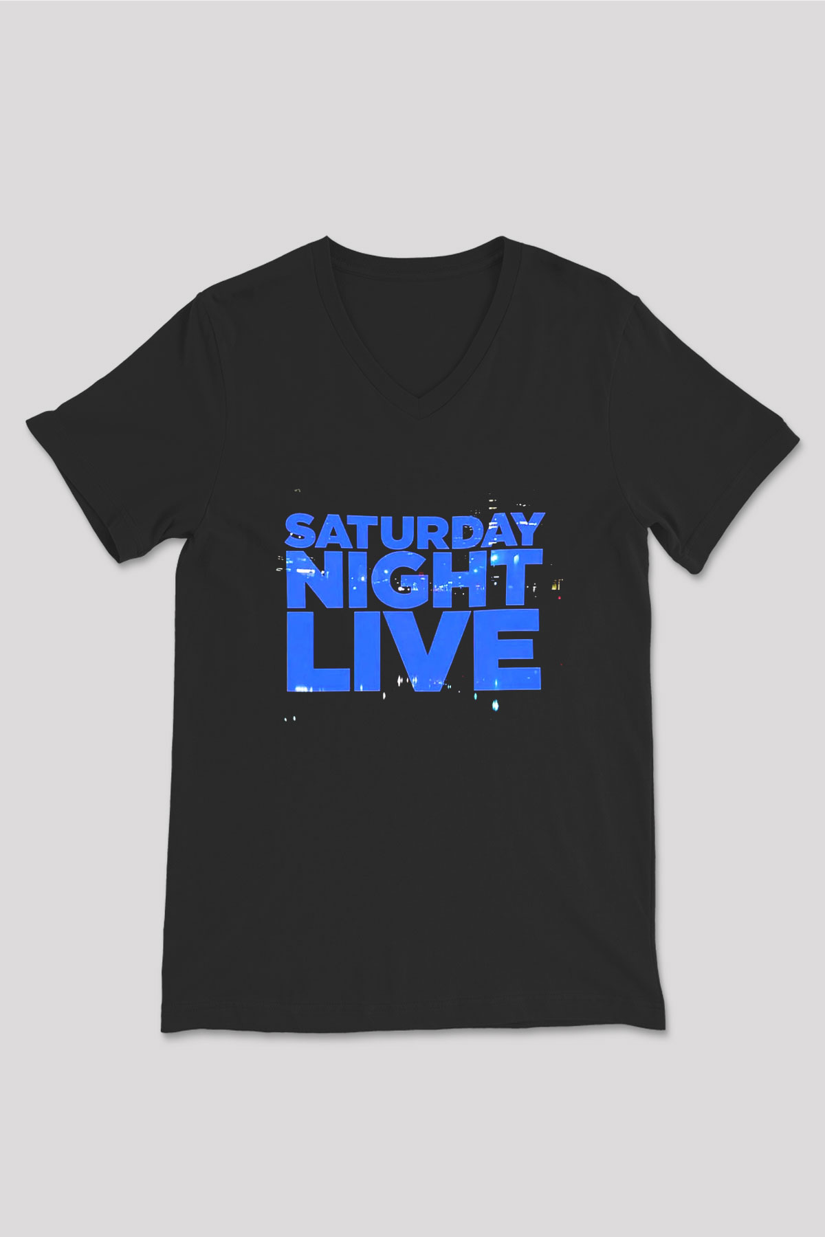 Saturday Night Live Siyah Unisex V Yaka Tişört T-Shirt
