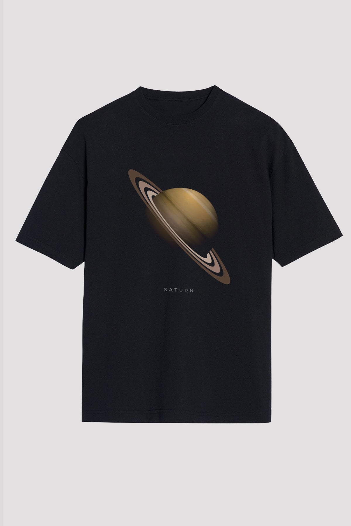 Satürn Baskılı Unisex Oversize Tişört - Tshirt