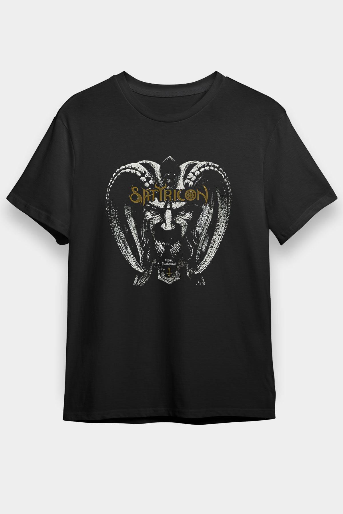 Satyricon Baskılı Unisex Siyah Tişört - Tshirt