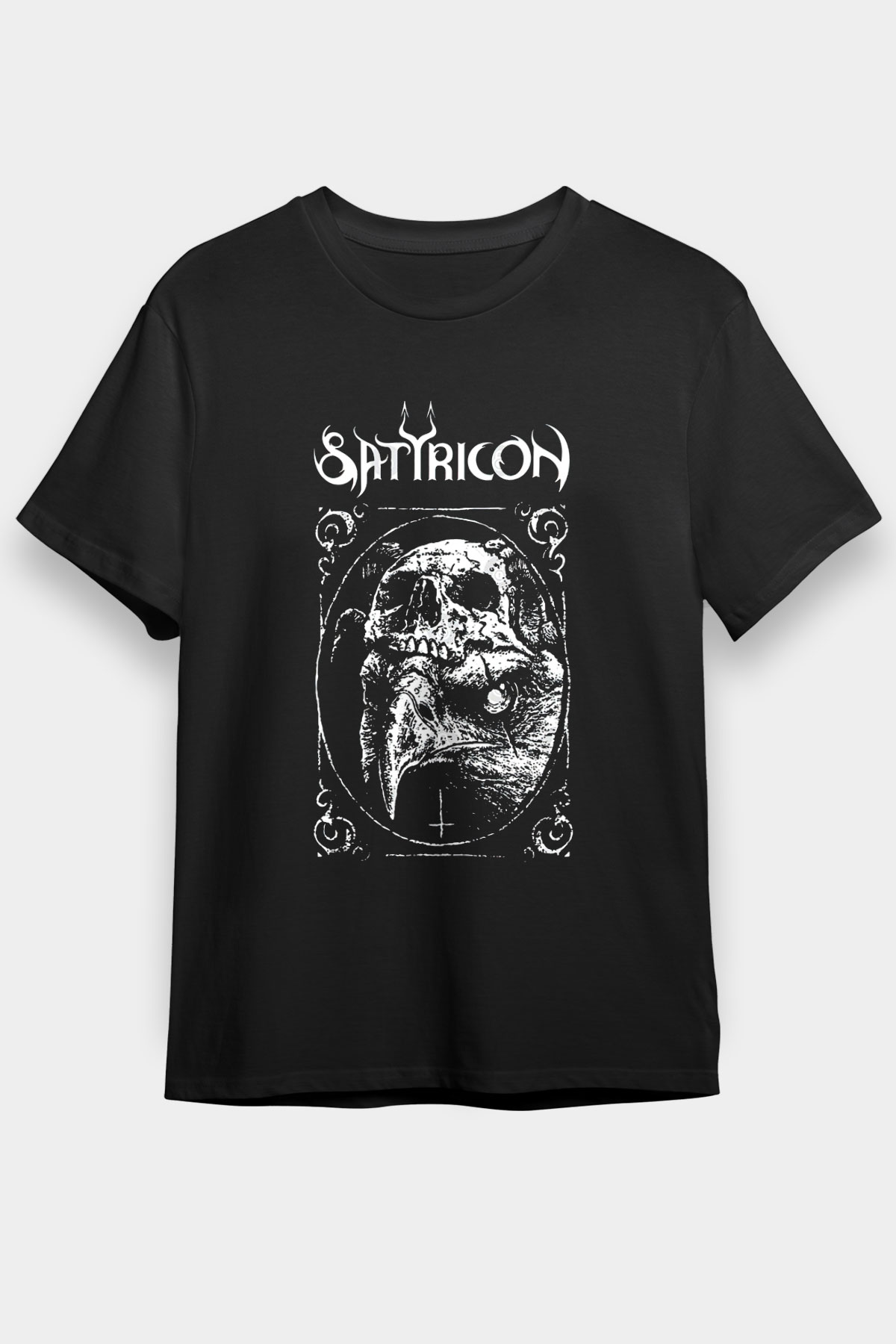 Satyricon Baskılı Unisex Siyah Tişört - Tshirt