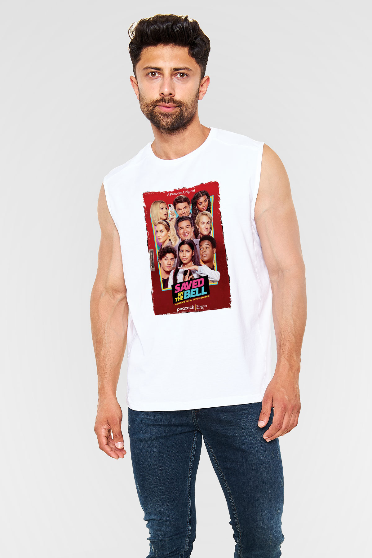 Saved by the Bell Beyaz Unisex Kolsuz Tişört