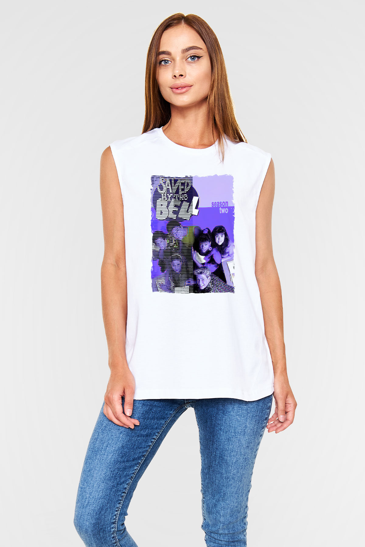 Saved by the Bell Beyaz Unisex Kolsuz Tişört