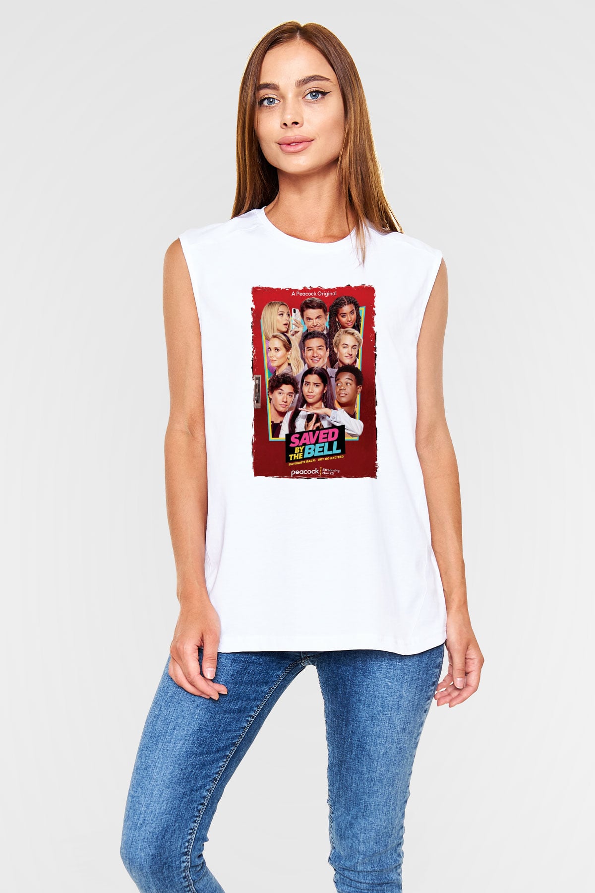 Saved by the Bell Beyaz Unisex Kolsuz Tişört