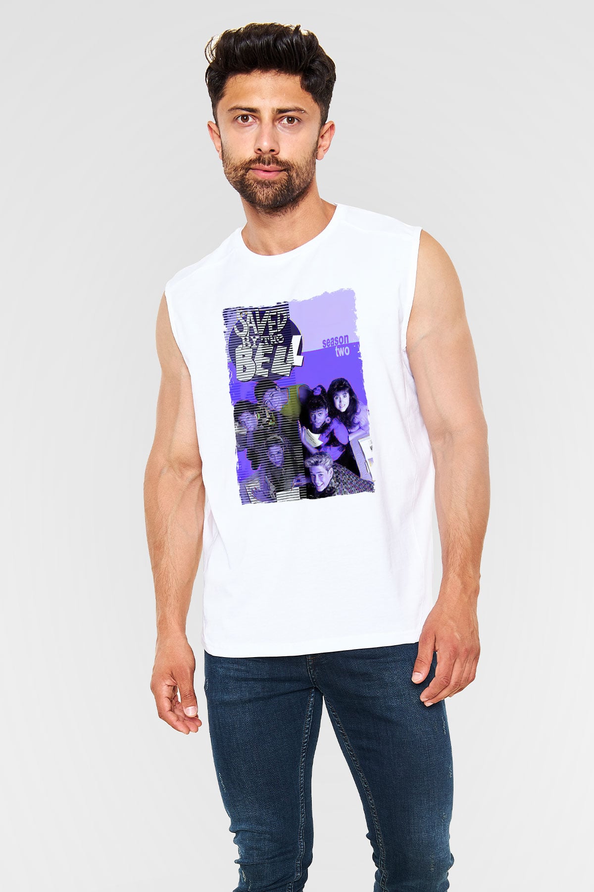 Saved by the Bell Beyaz Unisex Kolsuz Tişört