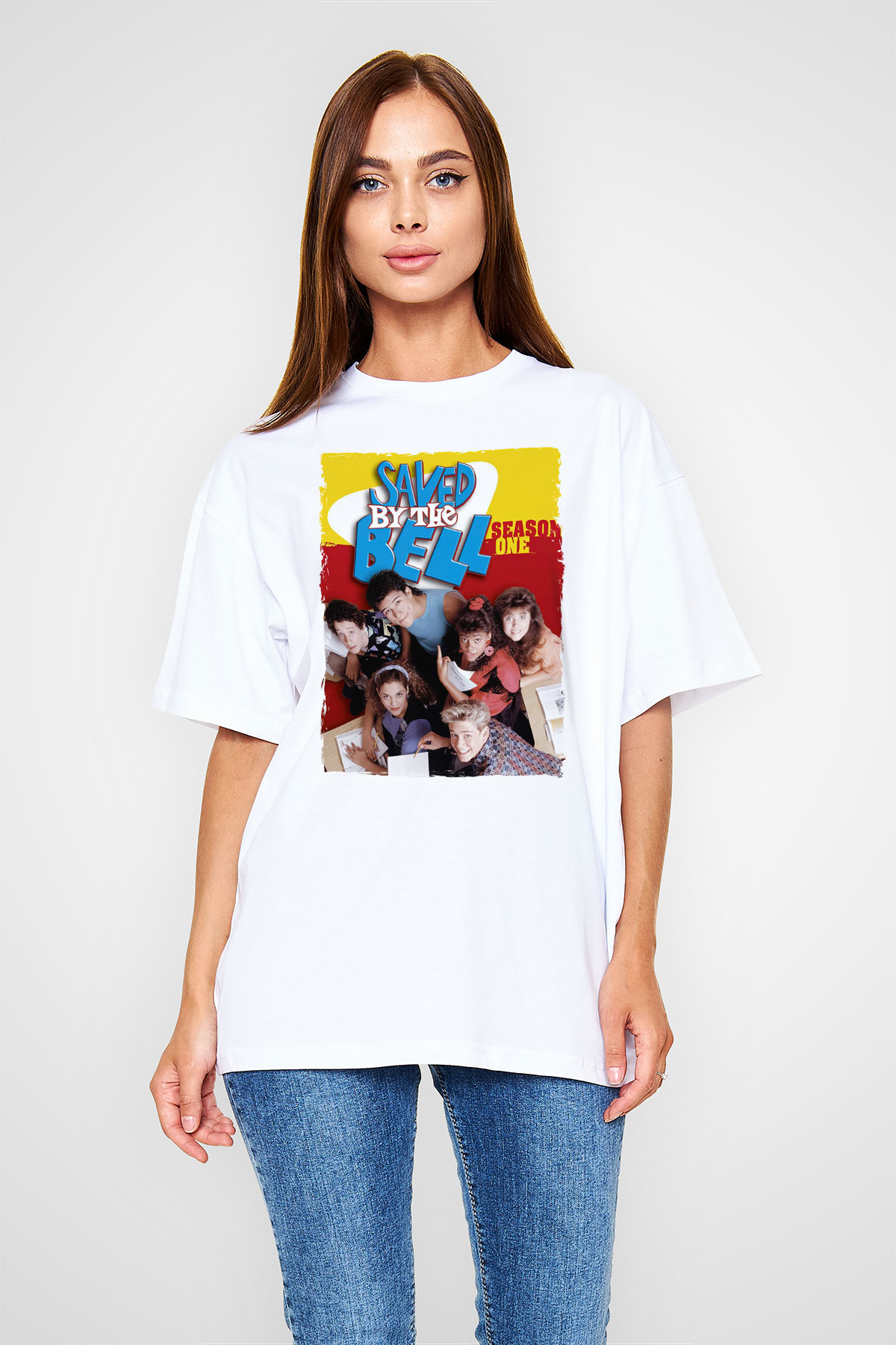 Saved by the Bell Beyaz Oversize Tişört Oversize T-shirt