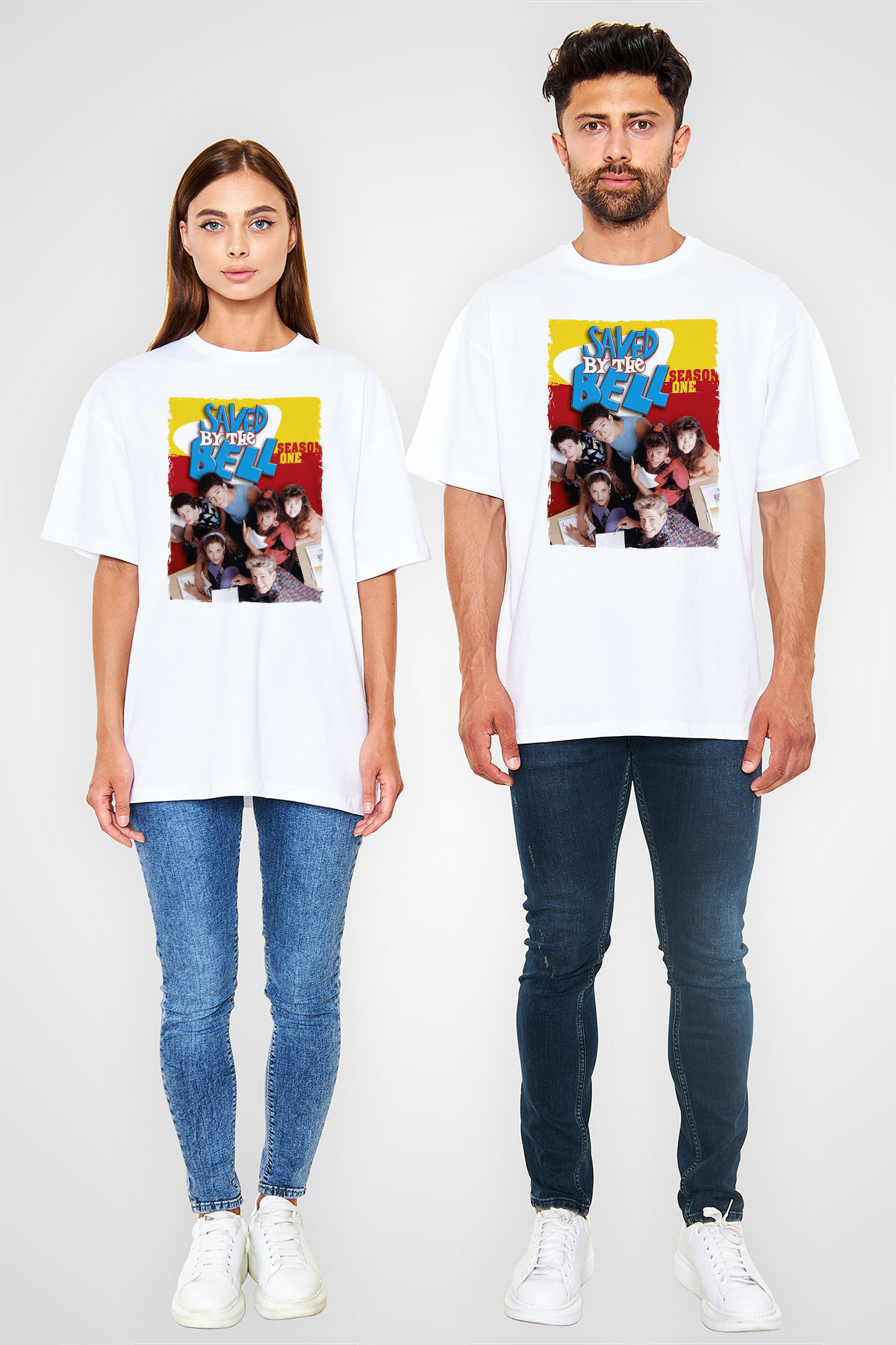 Saved by the Bell Beyaz Oversize Tişört Oversize T-shirt