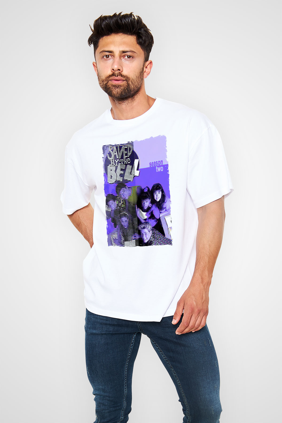 Saved by the Bell Beyaz Oversize Tişört Oversize T-shirt