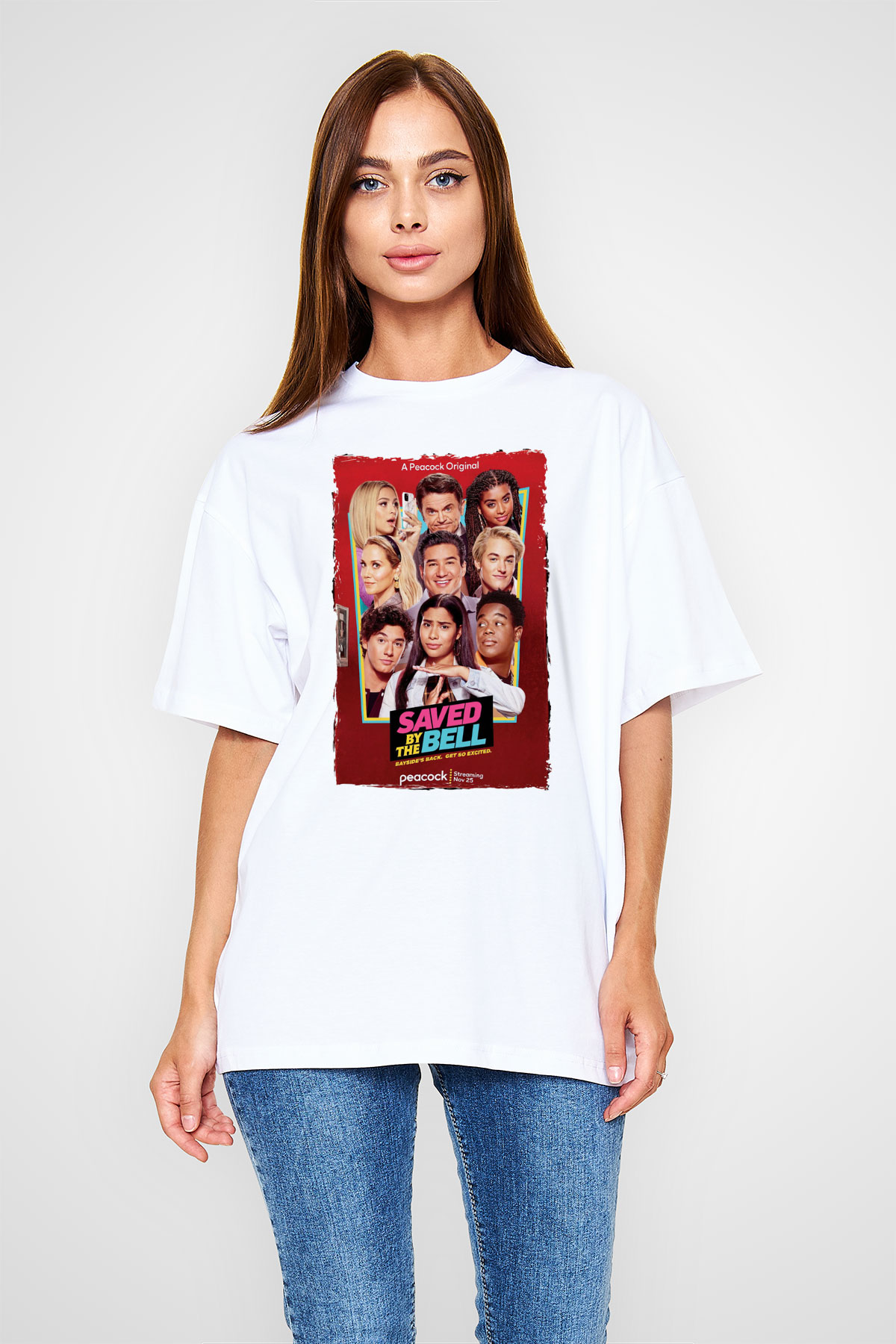 Saved by the Bell Beyaz Oversize Tişört Oversize T-shirt