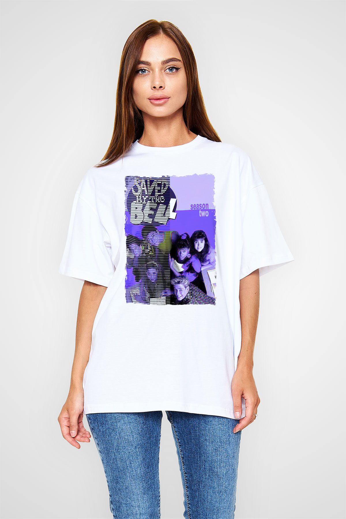 Saved by the Bell Beyaz Oversize Tişört Oversize T-shirt