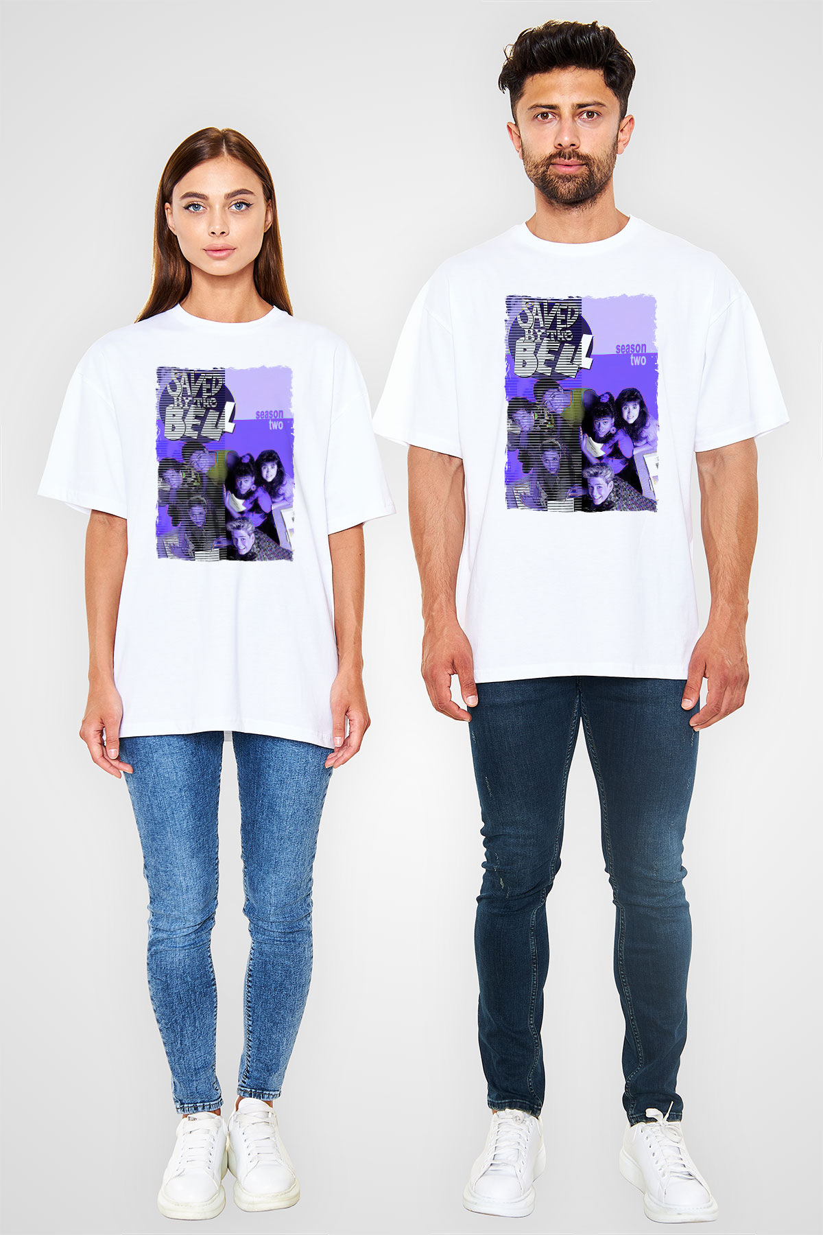 Saved by the Bell Beyaz Oversize Tişört Oversize T-shirt