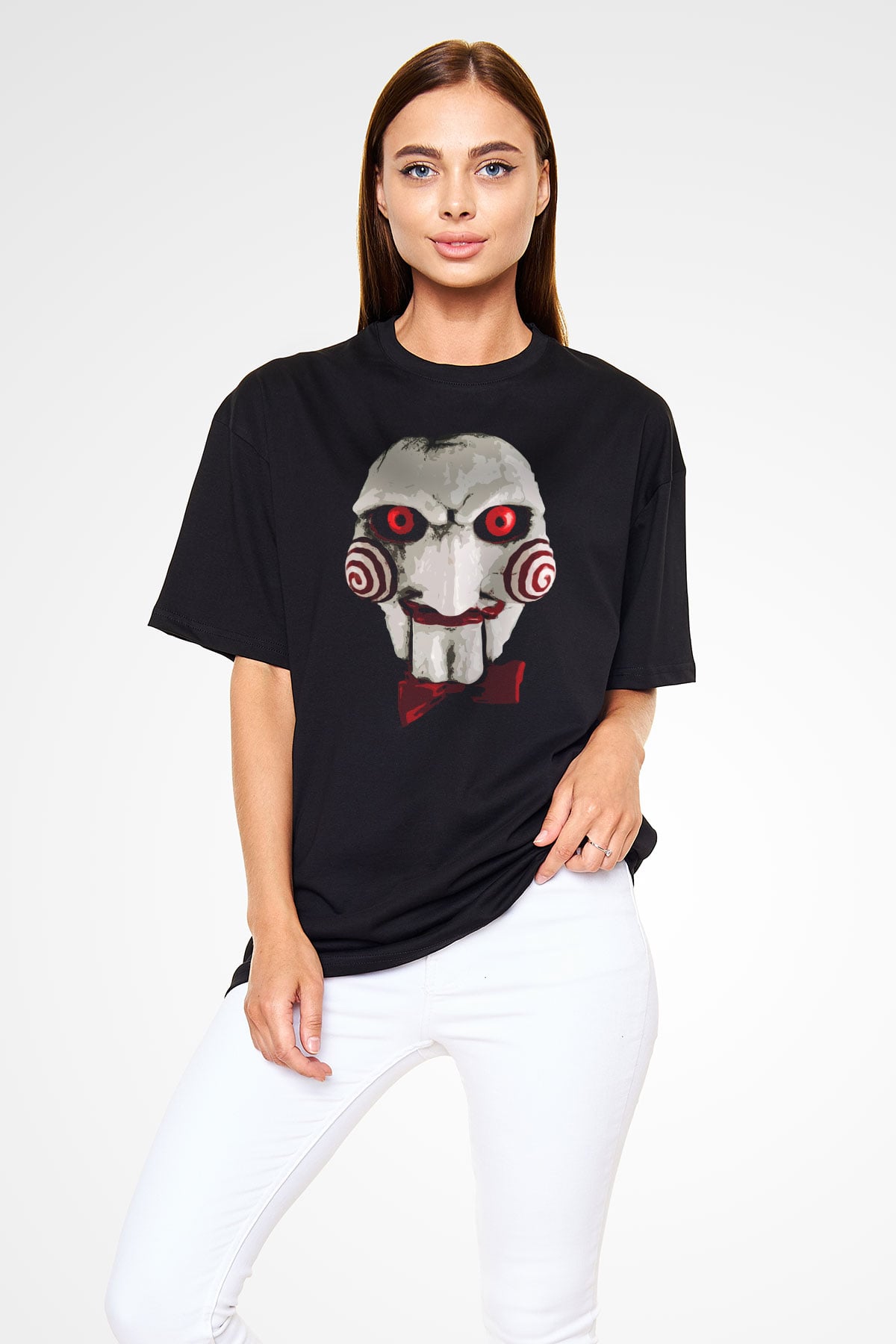 Saw Siyah Oversize Tişört Oversize T-shirt