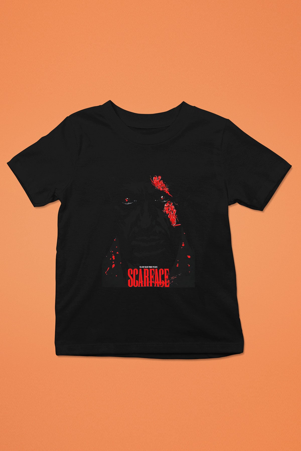 Scarface Baskılı Siyah Unisex Çocuk Tişört