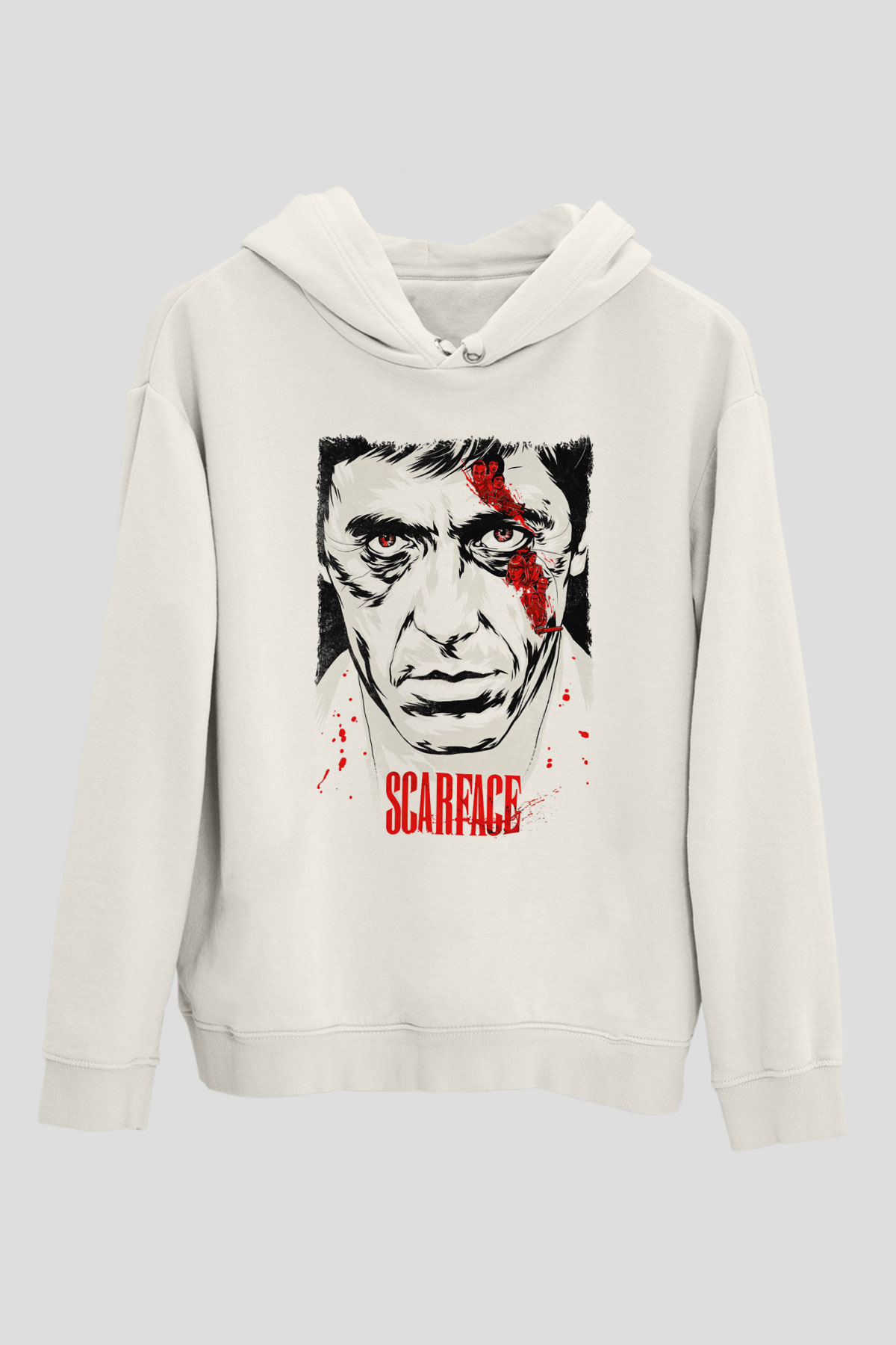 Scarface Beyaz Unisex Hoodie