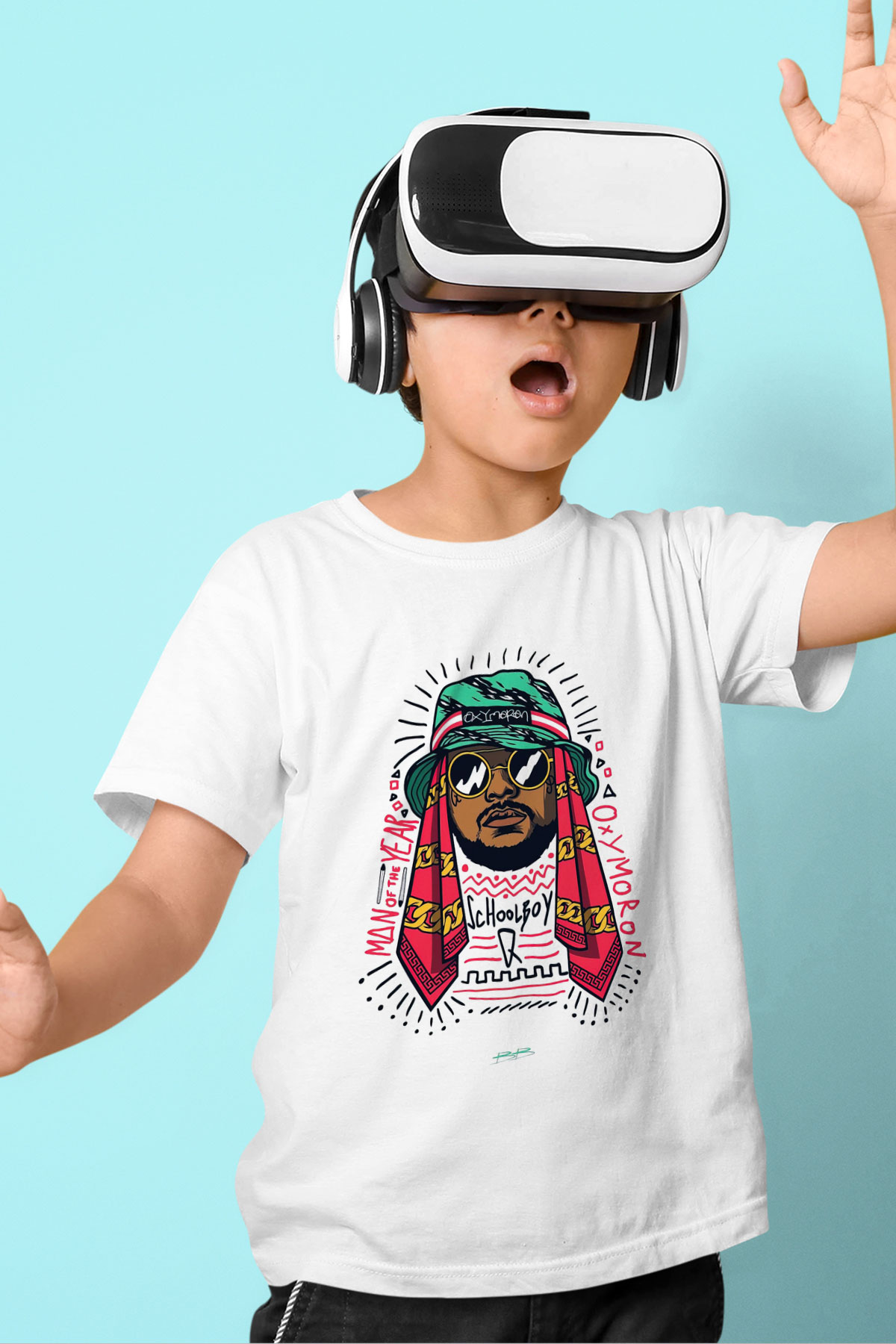Schoolboy Q Baskılı Beyaz Unisex Çocuk Tişört