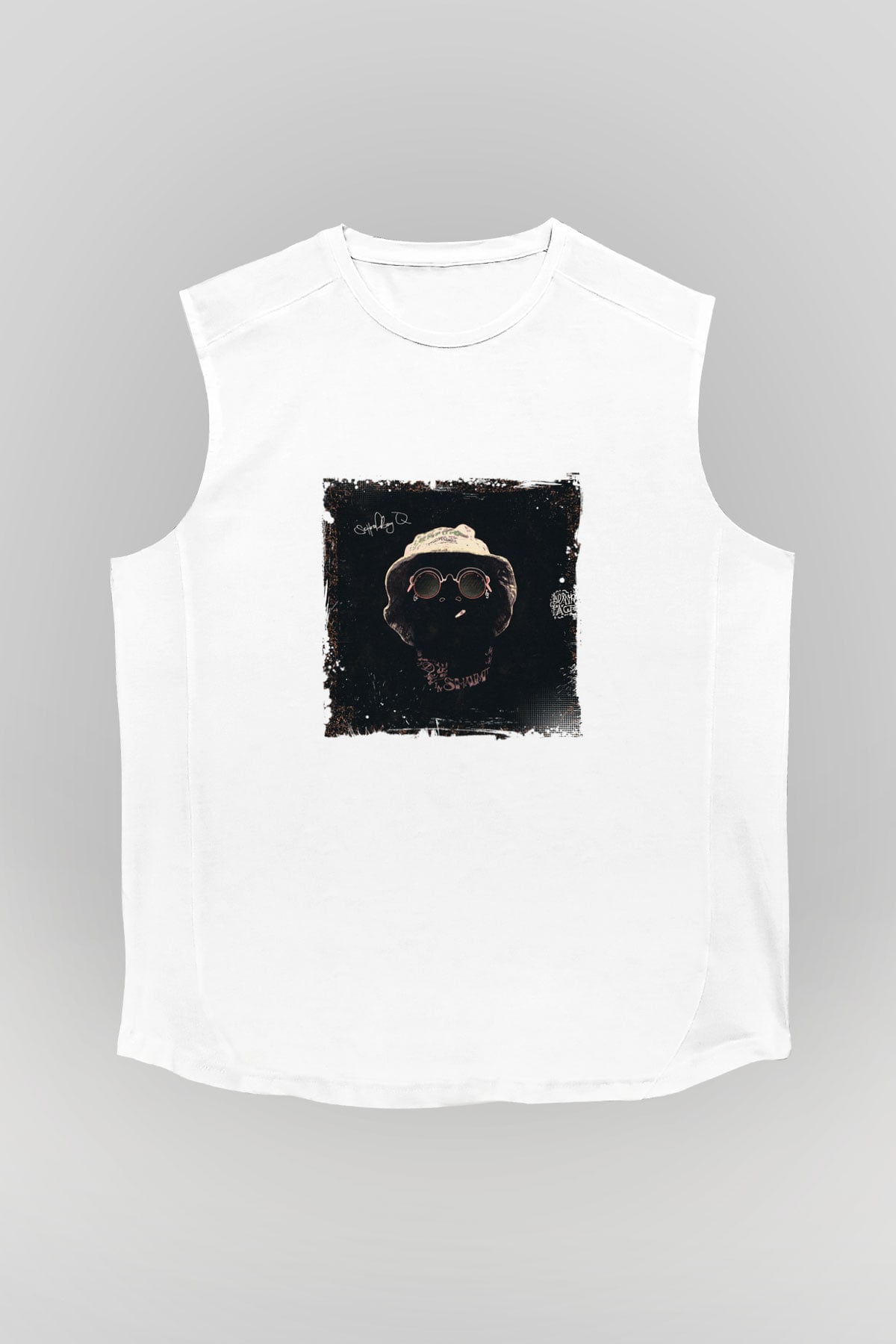 Schoolboy Q Baskılı Unisex Beyaz Kolsuz Tişört