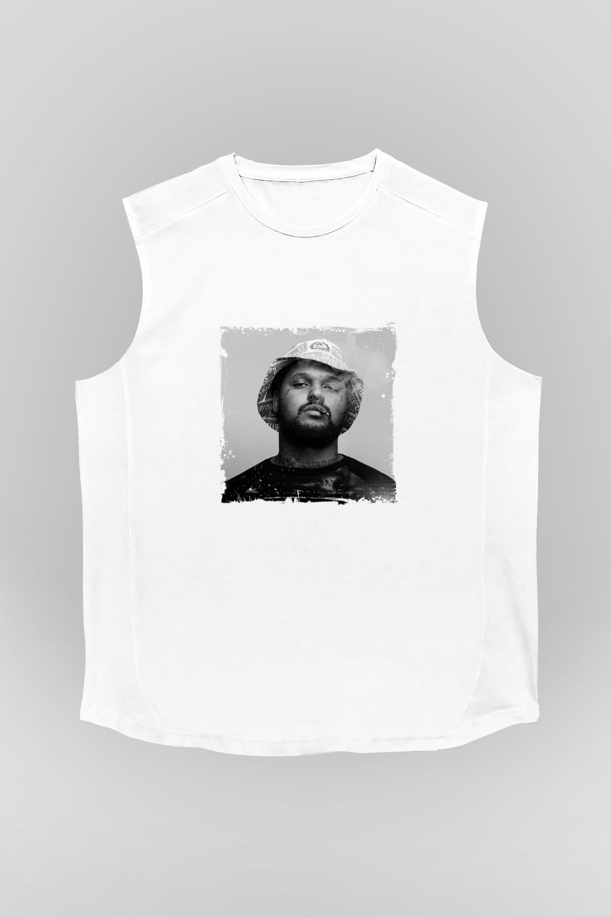 Schoolboy Q Baskılı Unisex Beyaz Kolsuz Tişört