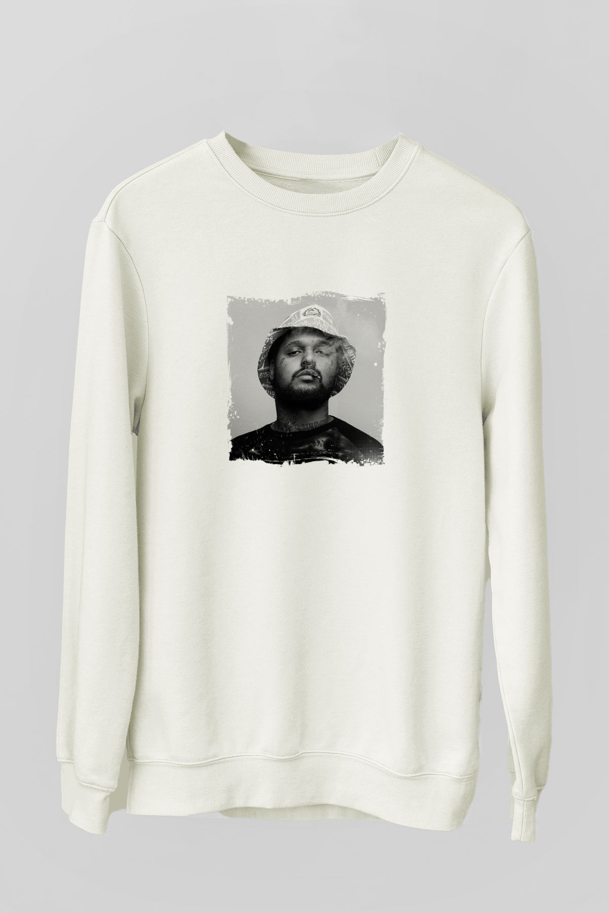 Schoolboy Q Baskılı Unisex Beyaz Sweatshirt