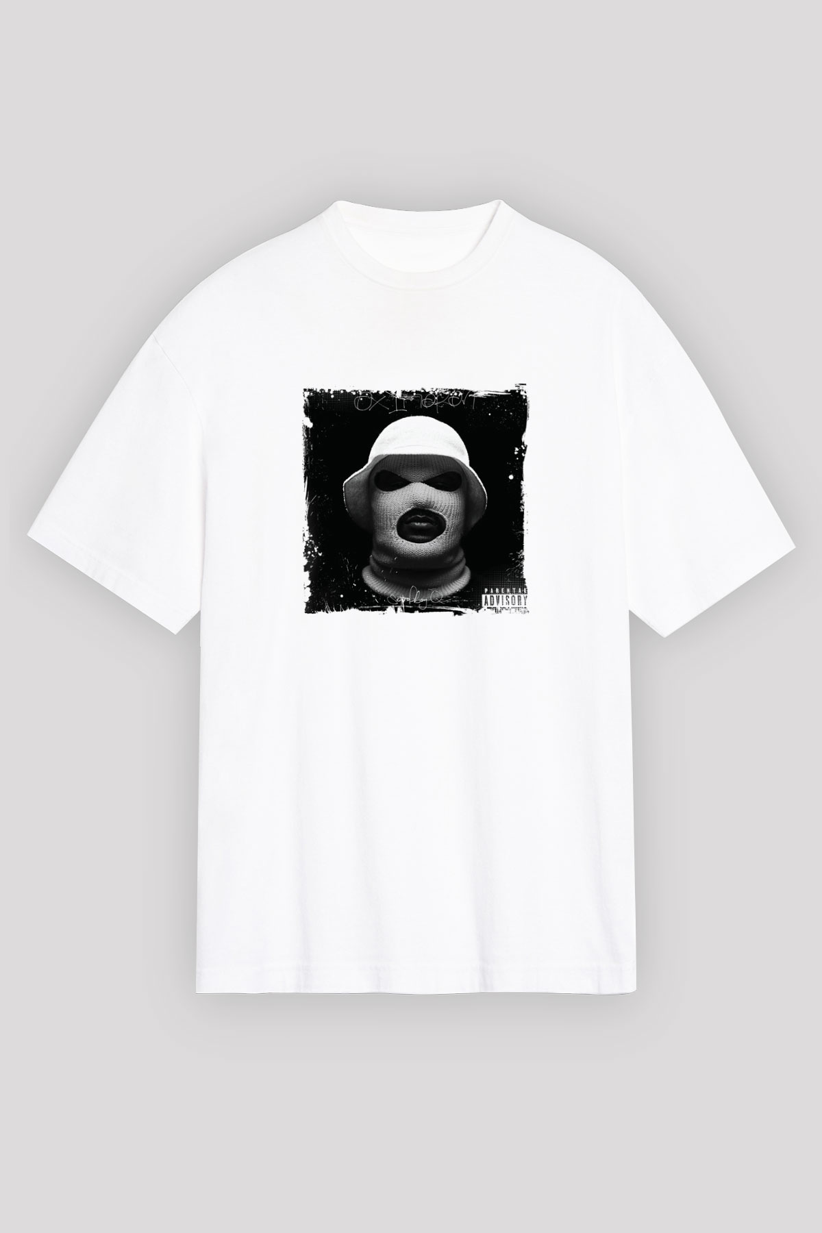 Schoolboy Q Baskılı Oversize Beyaz Tişört