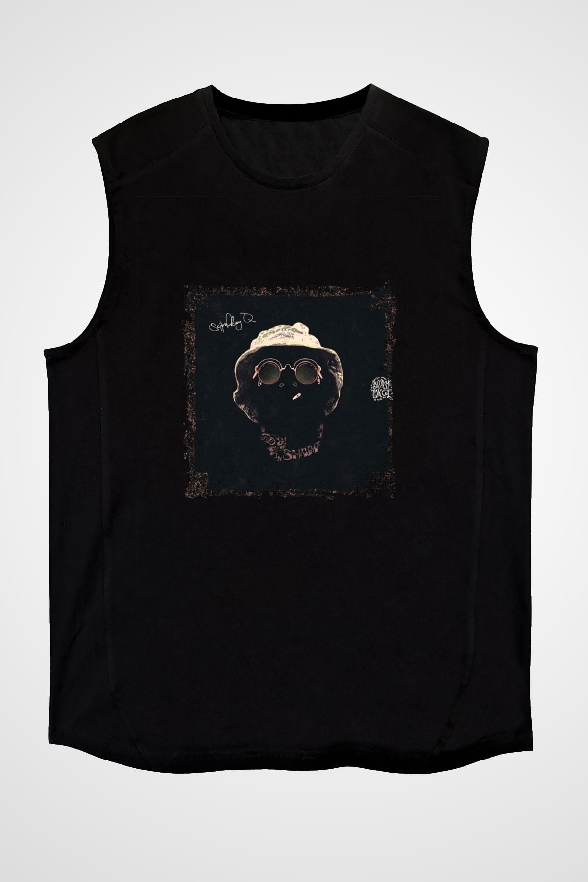 Schoolboy Q Baskılı Unisex Siyah Kolsuz Tişört