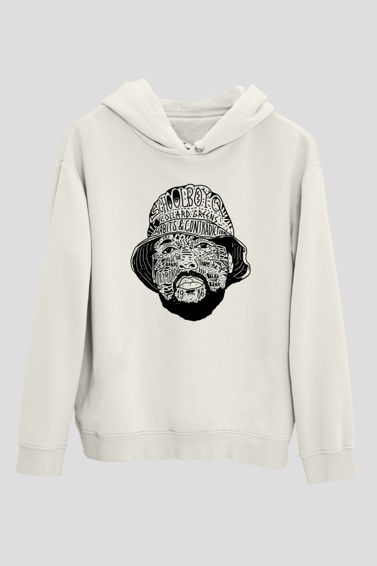 Schoolboy Q Beyaz Unisex Kapüşonlu Sweatshirt