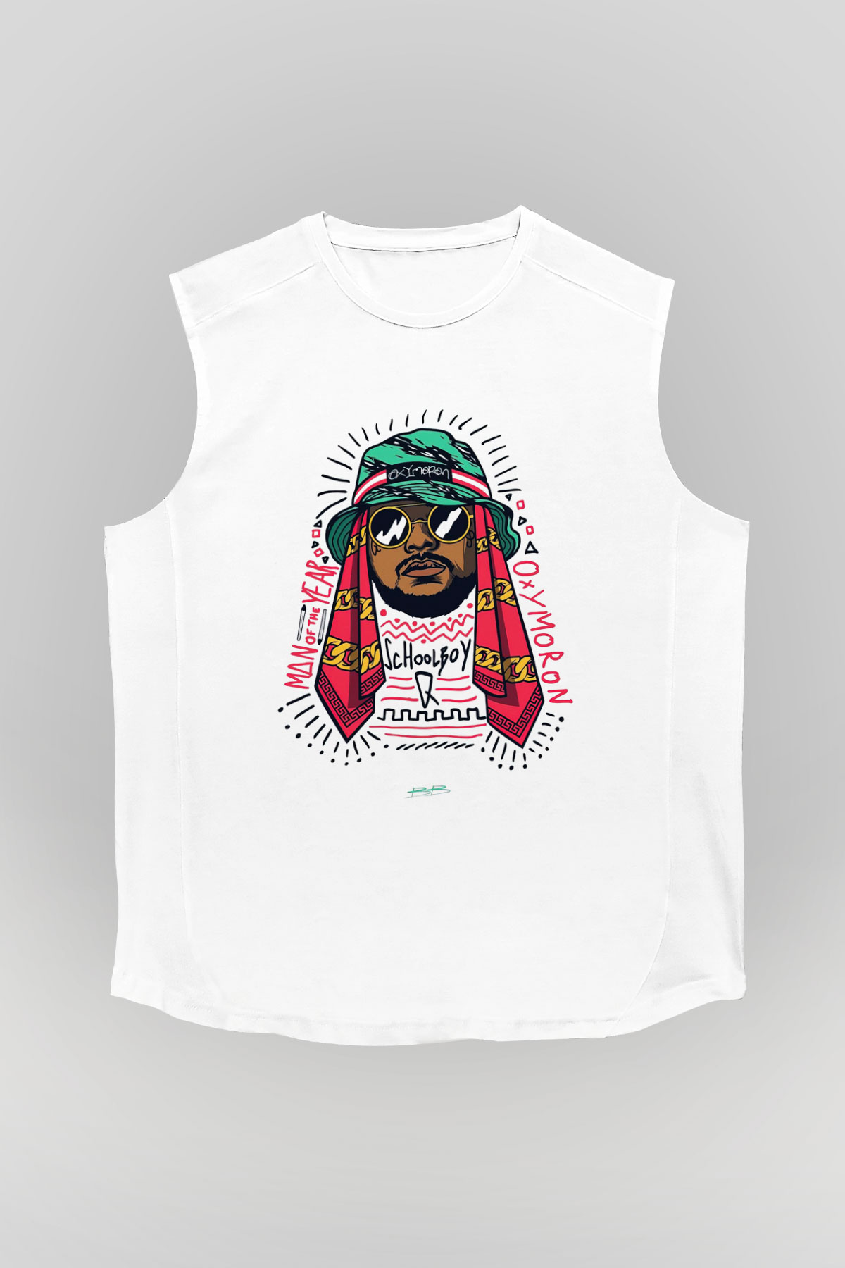 Schoolboy Q Beyaz Unisex Kolsuz Tişört