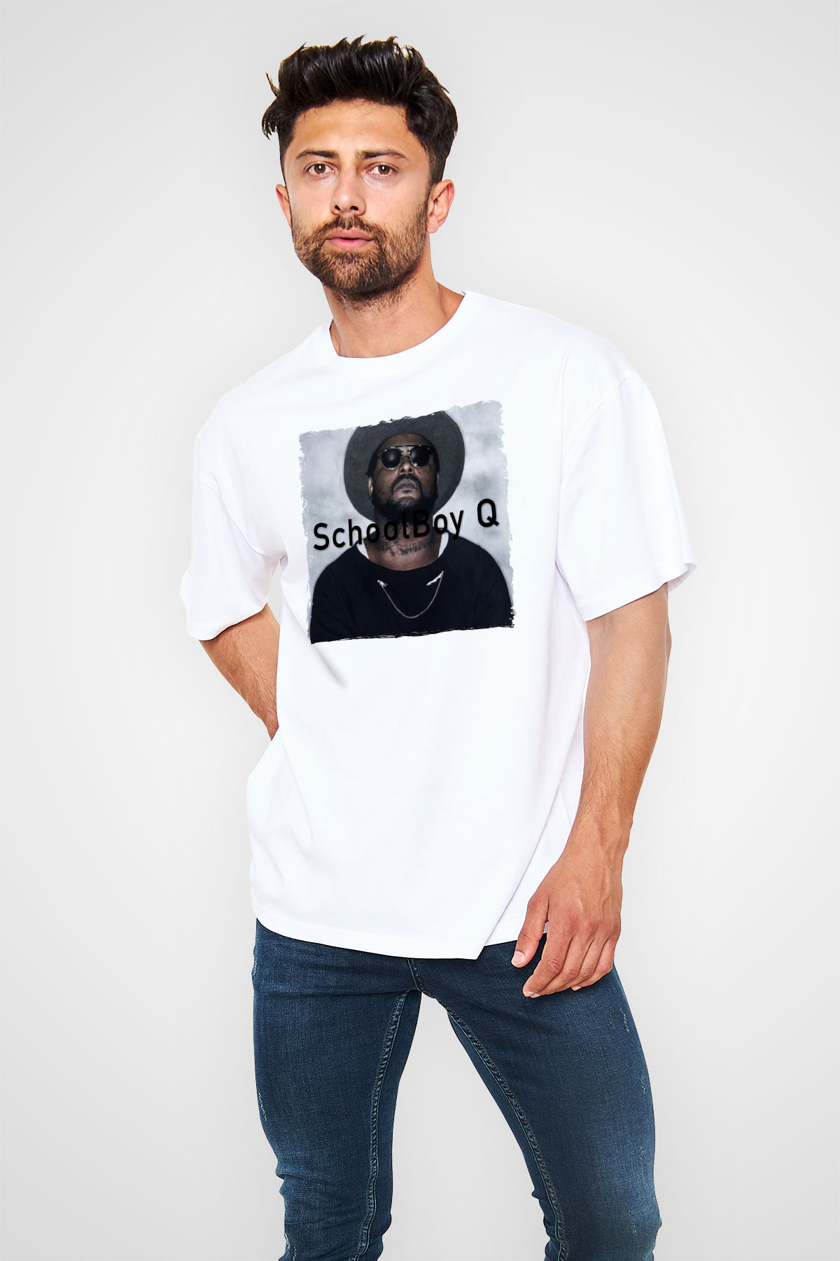 Schoolboy Q Beyaz Oversize Tişört Oversize T-shirt - TişörtFabrikası