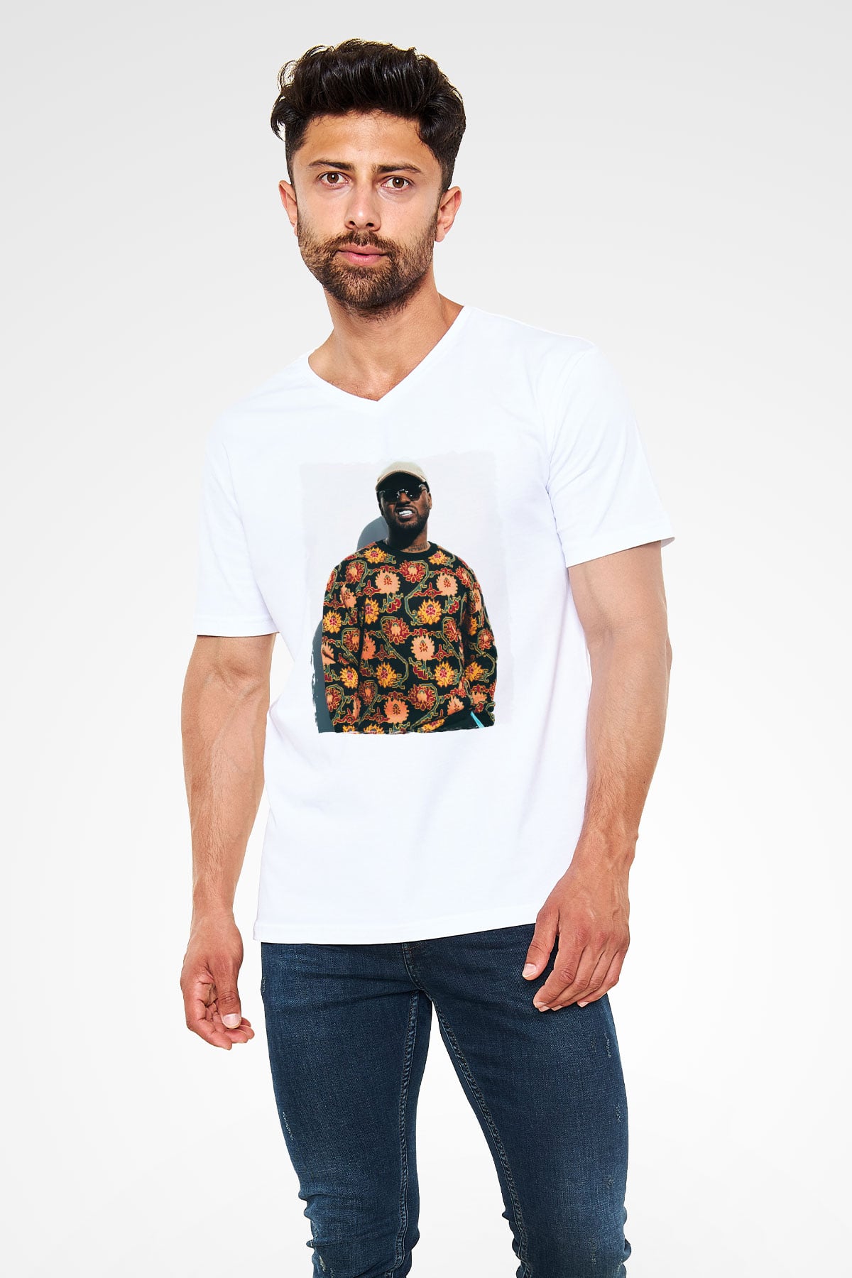 Schoolboy Q Beyaz Unisex V Yaka Tişört