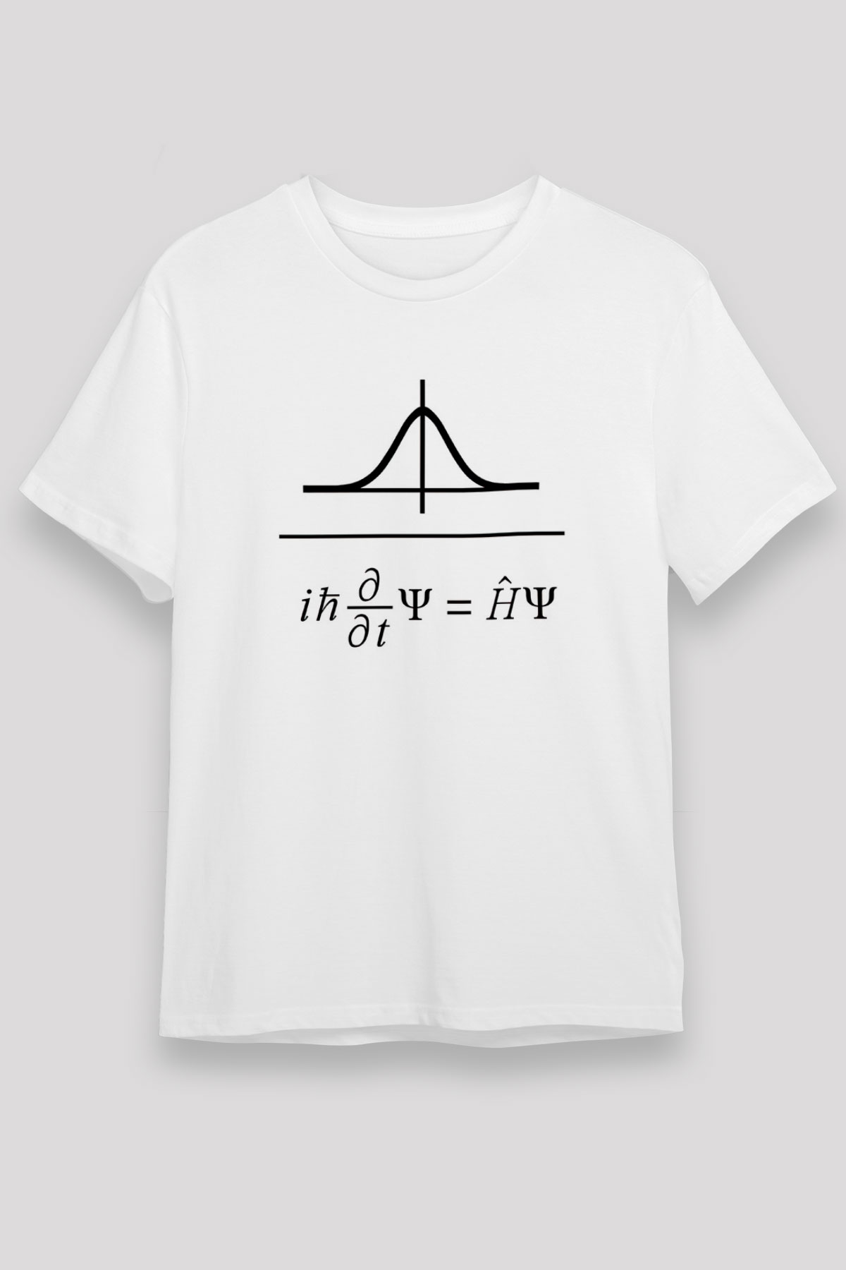 Schrödinger Dalga Denklemi Baskılı Unisex Beyaz Tişört - Tshirt