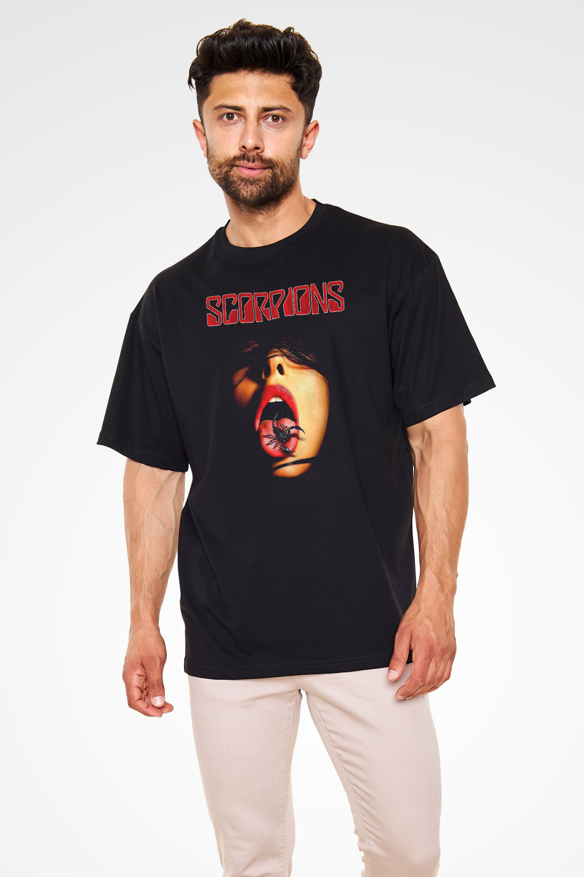 Scorpions Siyah Unisex Oversize Tişört T-Shirt