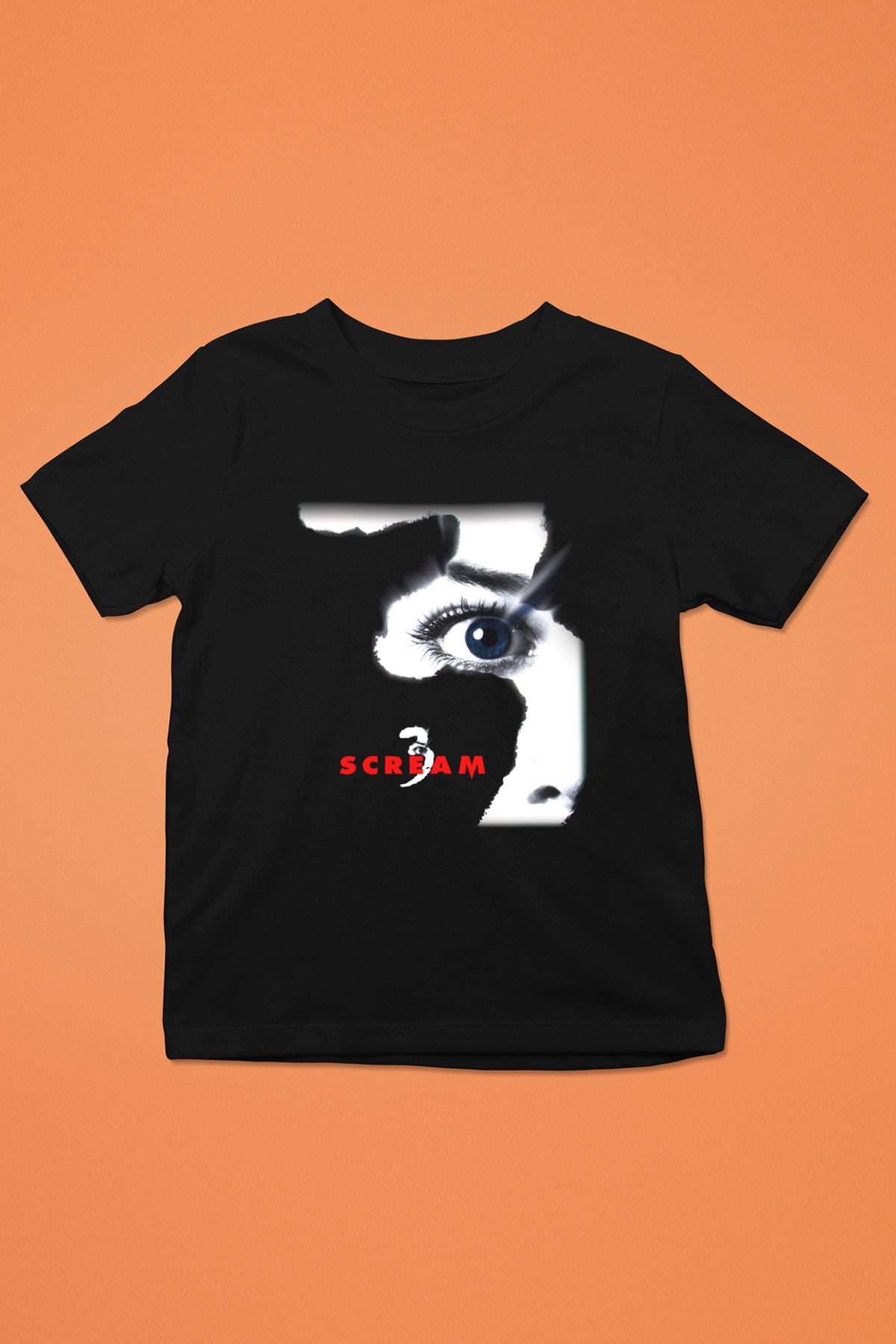 Scream Baskılı Siyah Unisex Çocuk Tişört