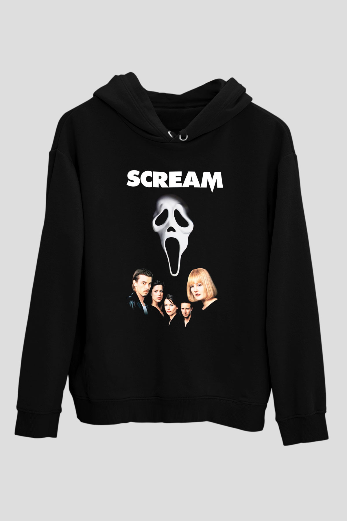Scream Siyah Unisex Kapşonlu Sweatshirt