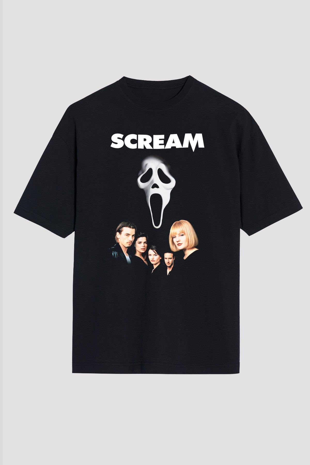 Scream Siyah Unisex Oversize Tişört T-Shirt