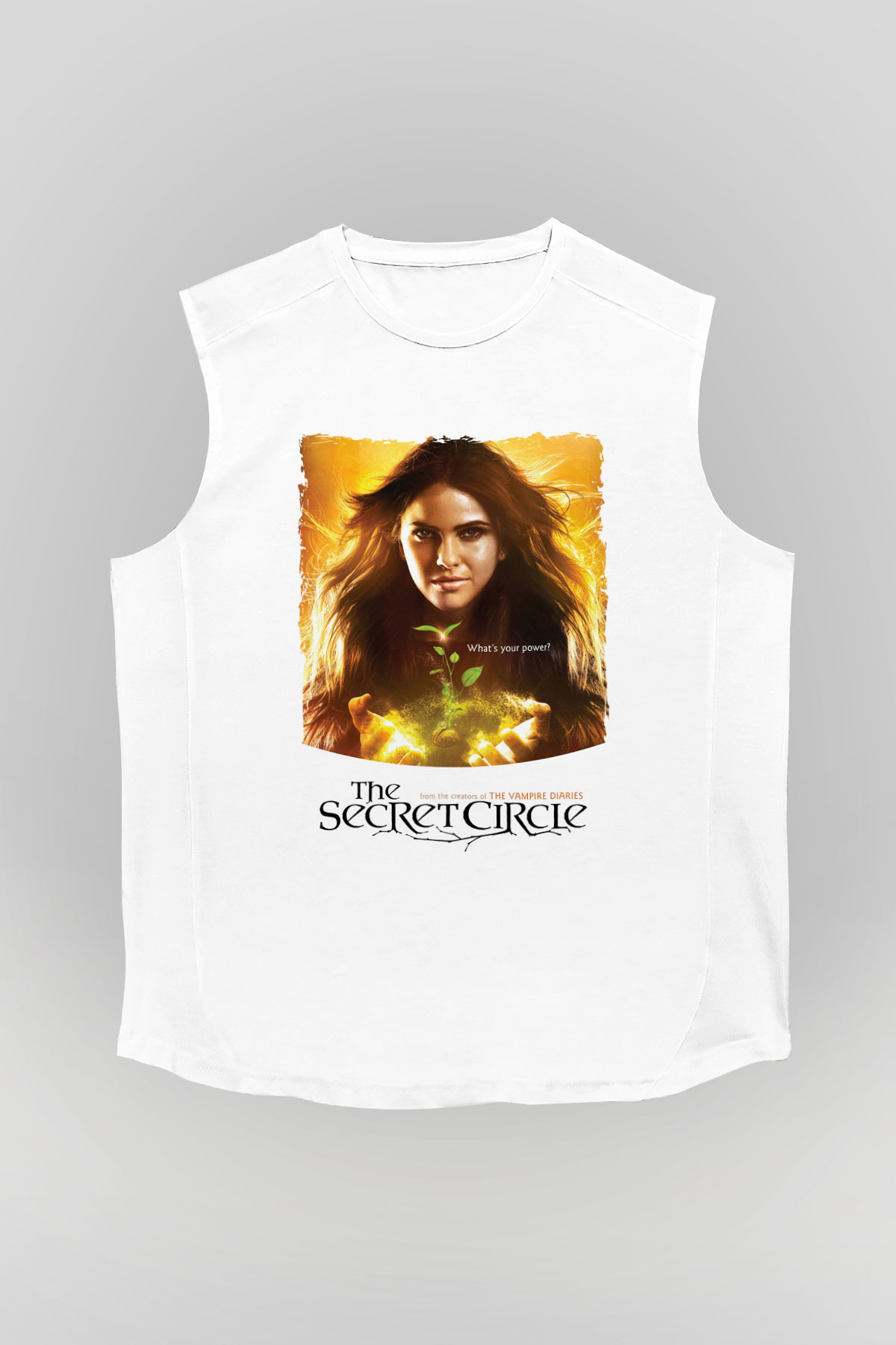 Secret Circle Beyaz Unisex Kolsuz Tişört