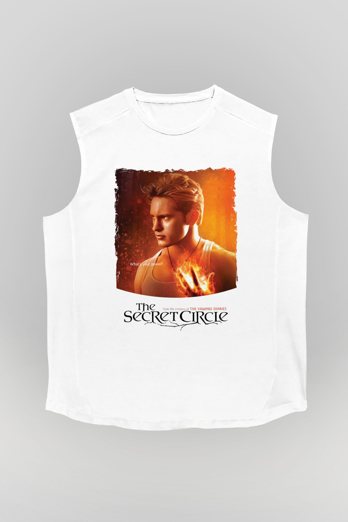 Secret Circle Beyaz Unisex Kolsuz Tişört
