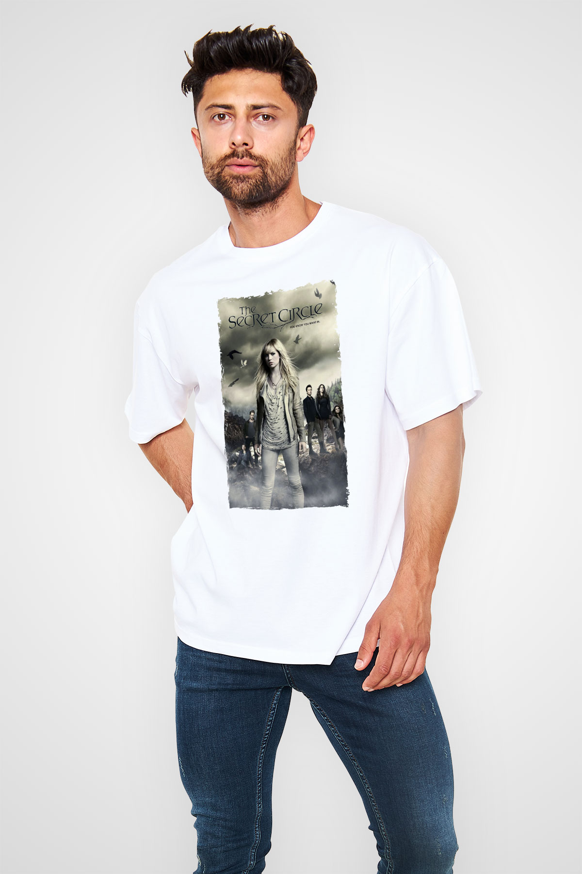 Secret Circle Beyaz Oversize Tişört Oversize T-shirt