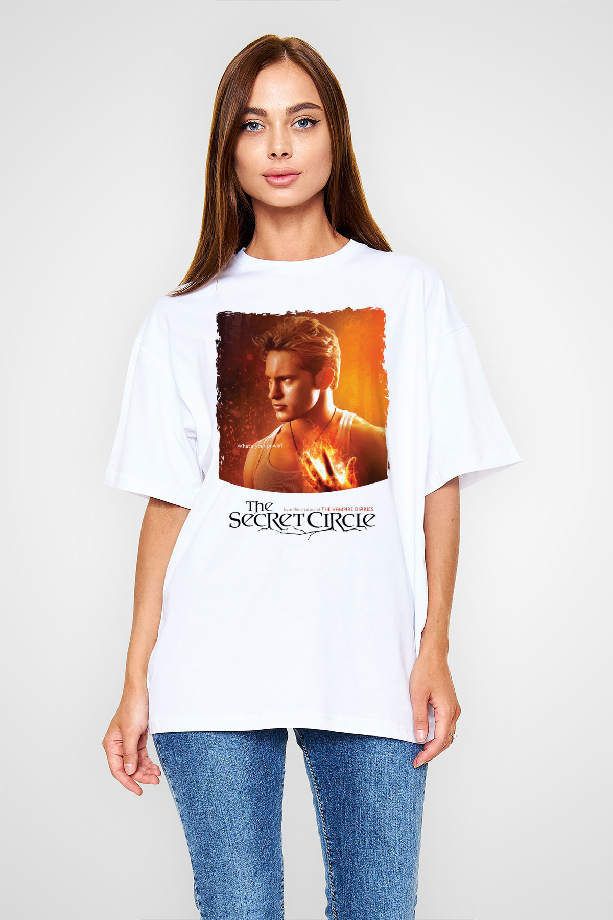 Secret Circle Beyaz Oversize Tişört Oversize T-shirt