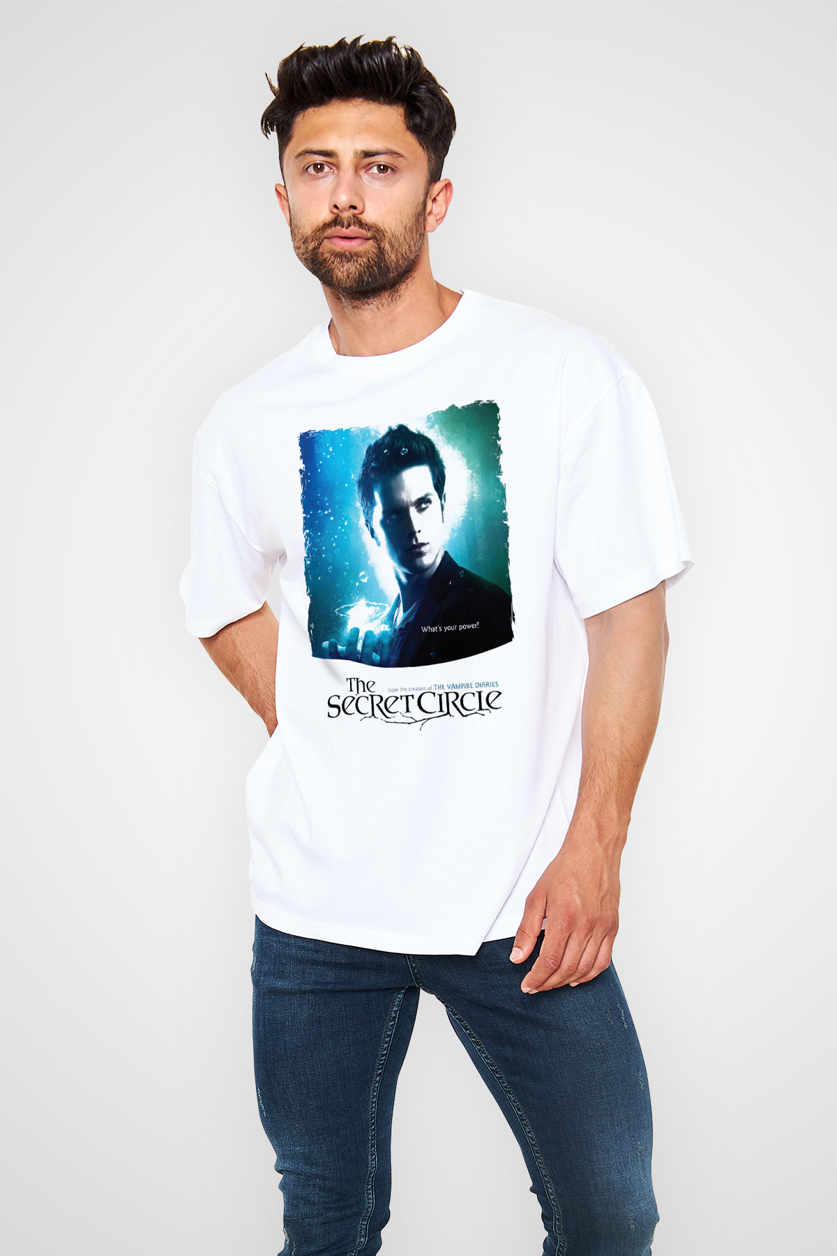Secret Circle Beyaz Oversize Tişört Oversize T-shirt