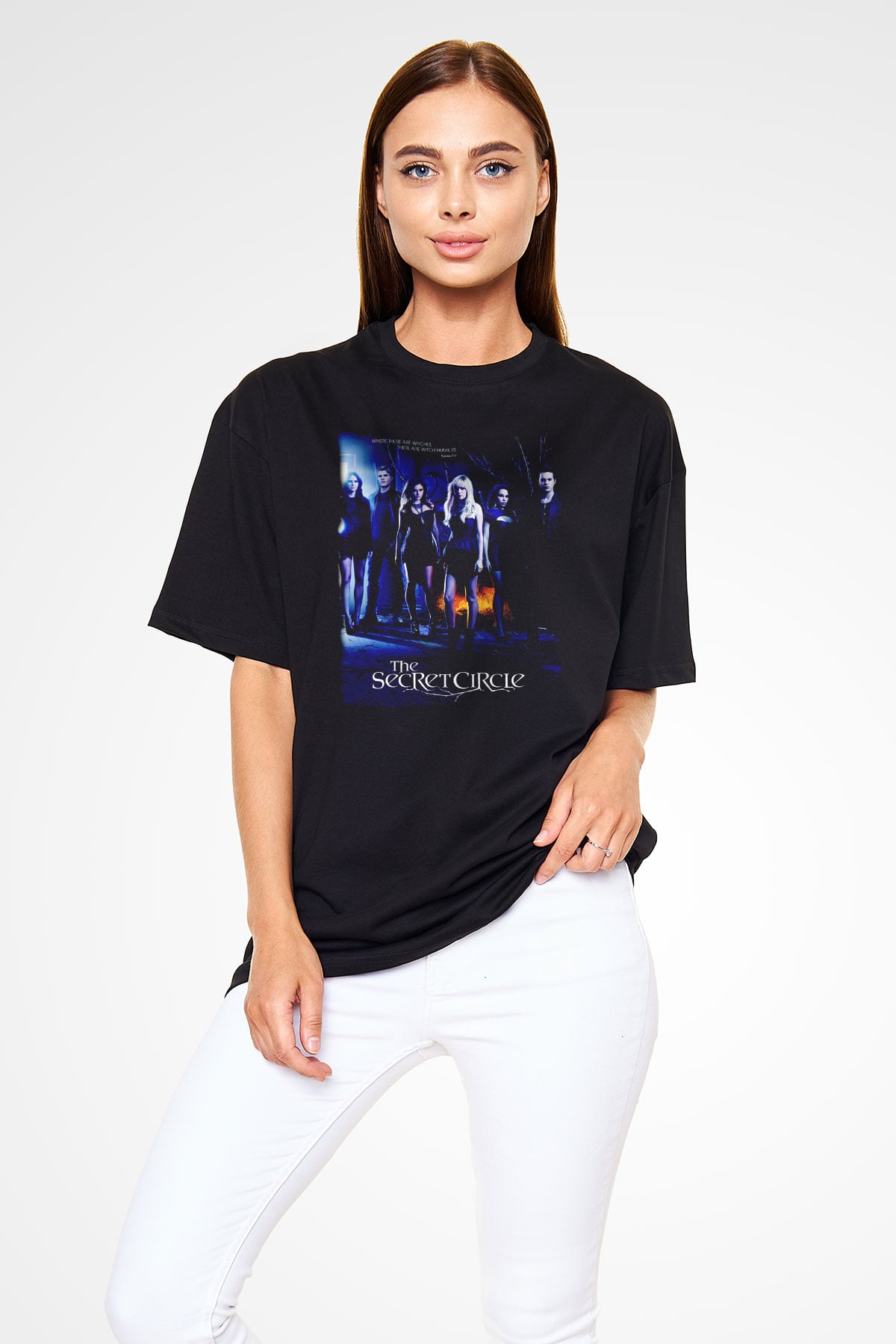 Secret Circle Siyah Oversize Tişört Oversize T-shirt