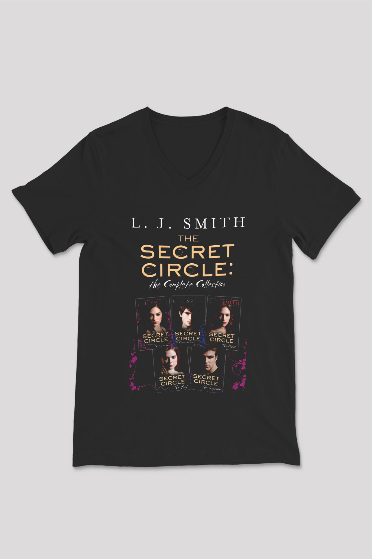 Secret Circle Siyah Unisex V Yaka Tişört