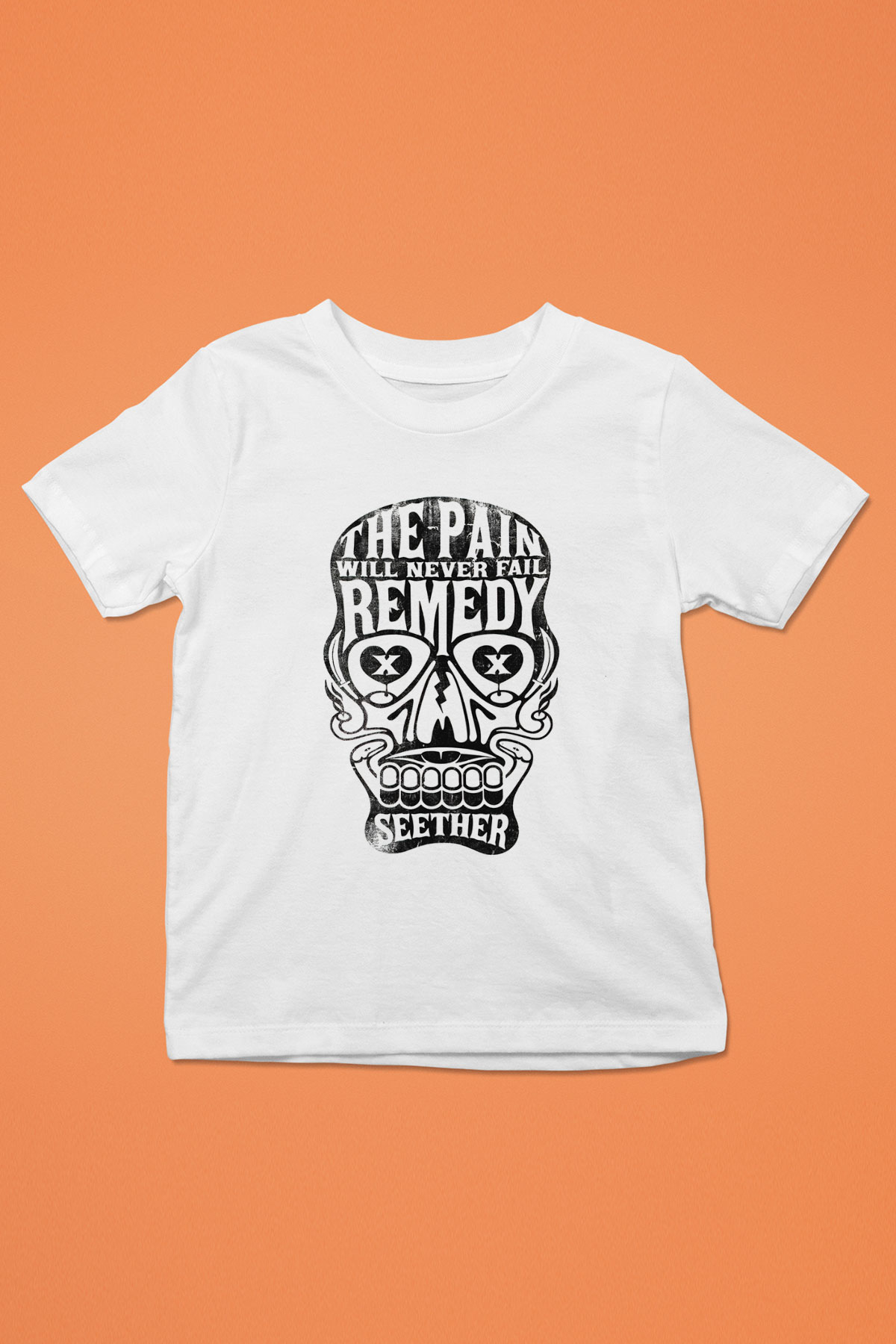 Seether Baskılı Beyaz Unisex Çocuk Tişört
