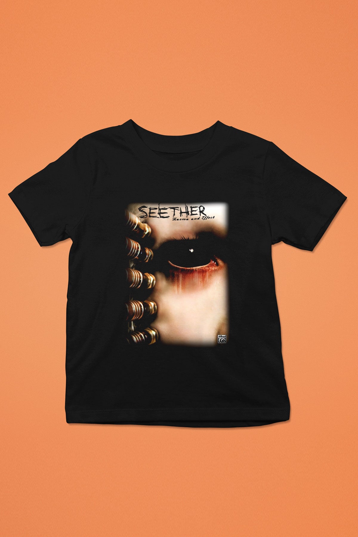 Seether Baskılı Siyah Unisex Çocuk Tişört