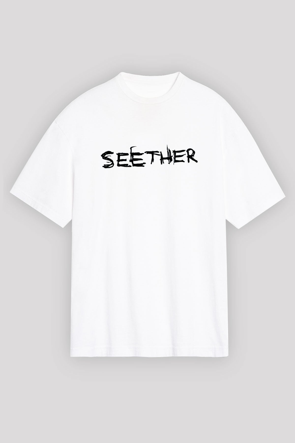Seether Beyaz Unisex Oversize Tişört T-Shirt