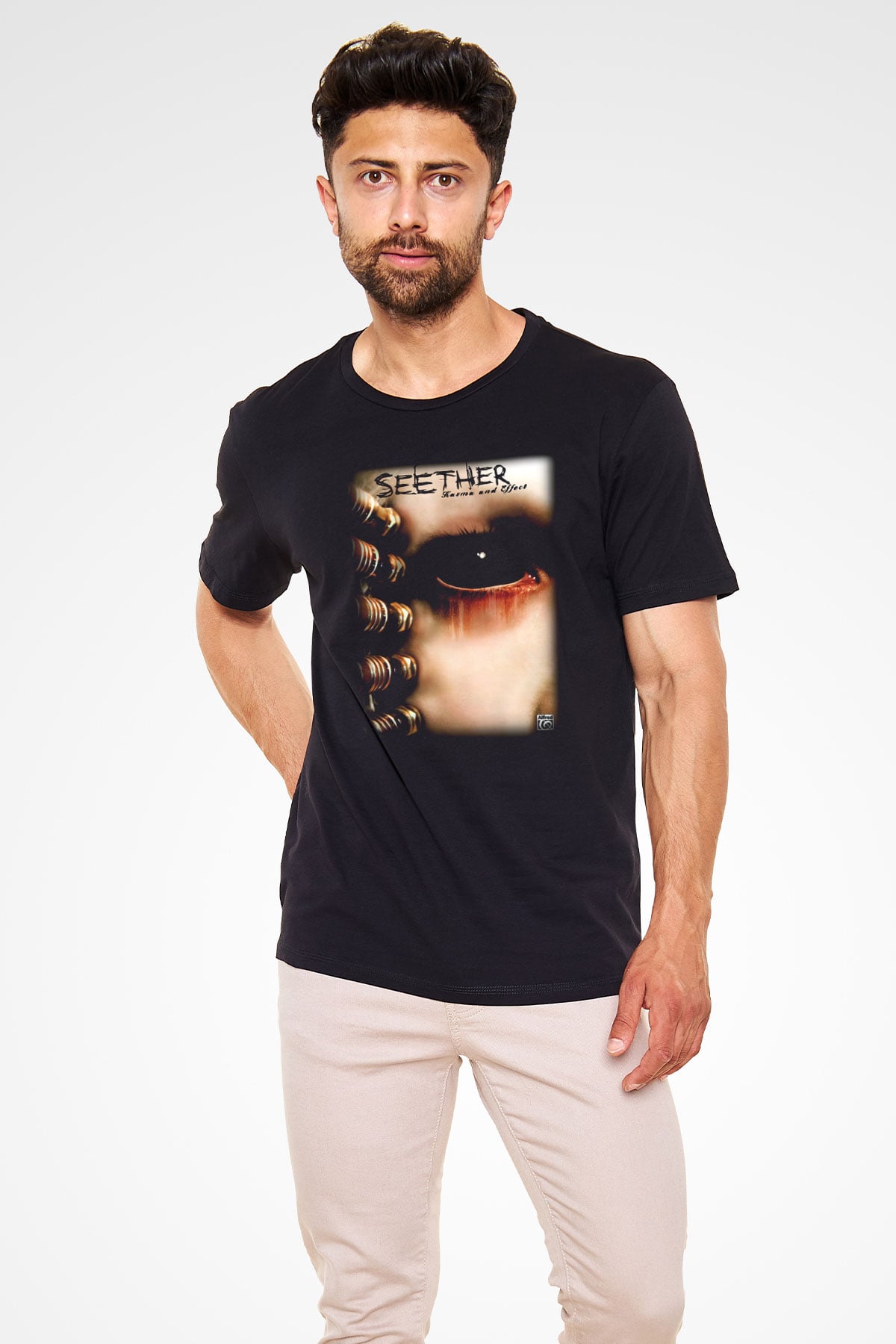 Seether Siyah Unisex Tişört T-Shirt - TişörtFabrikası