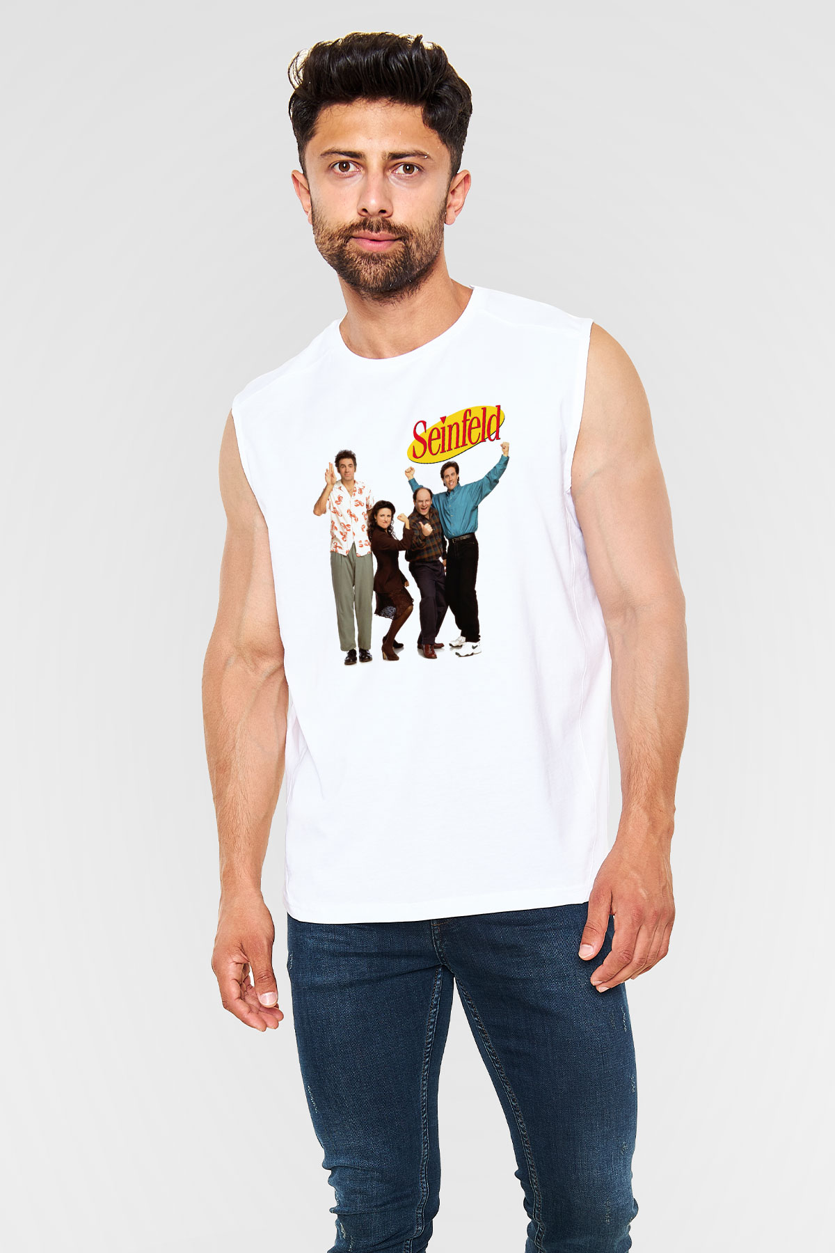 Seinfeld Beyaz Unisex Kolsuz Tişört