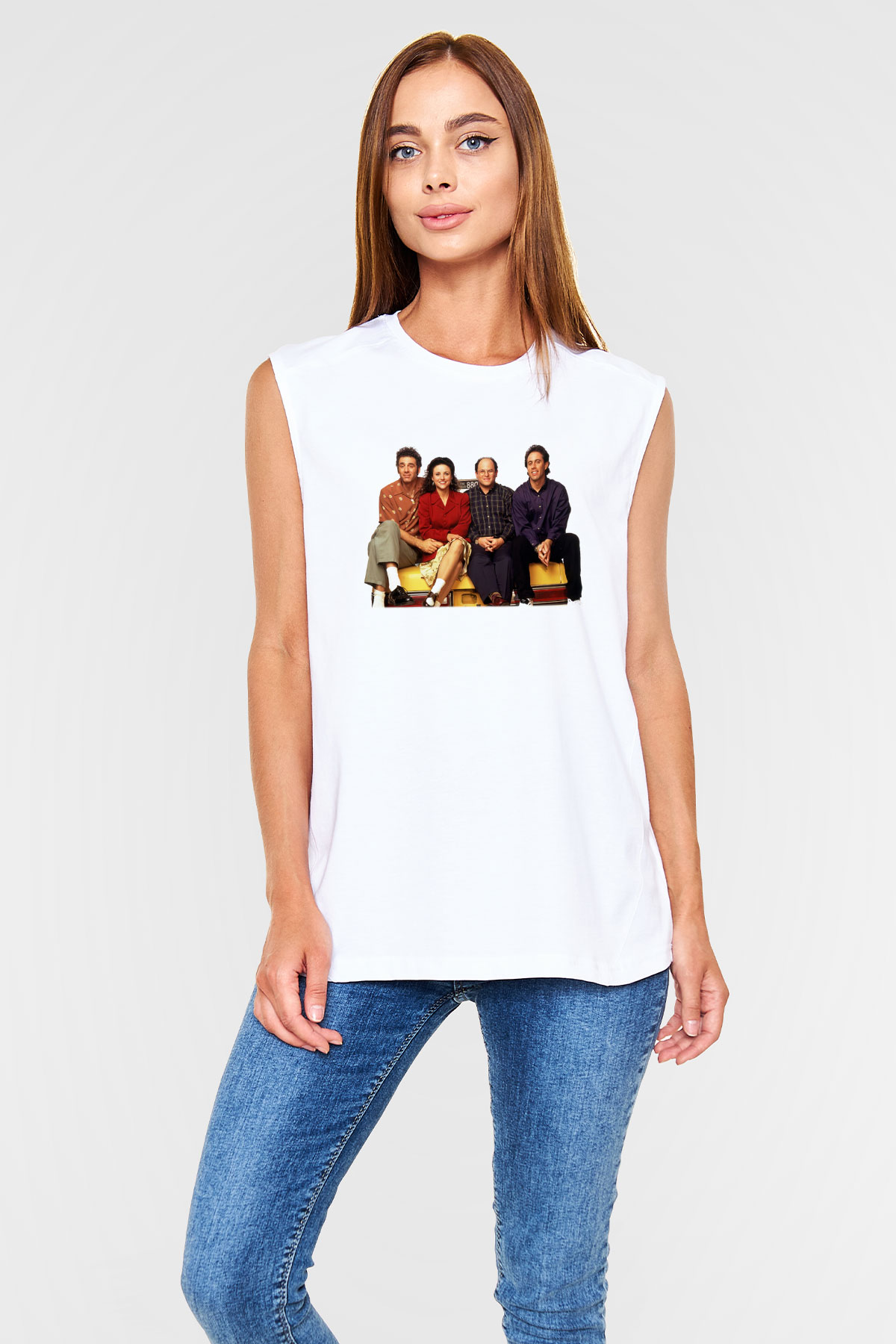 Seinfeld Beyaz Unisex Kolsuz Tişört