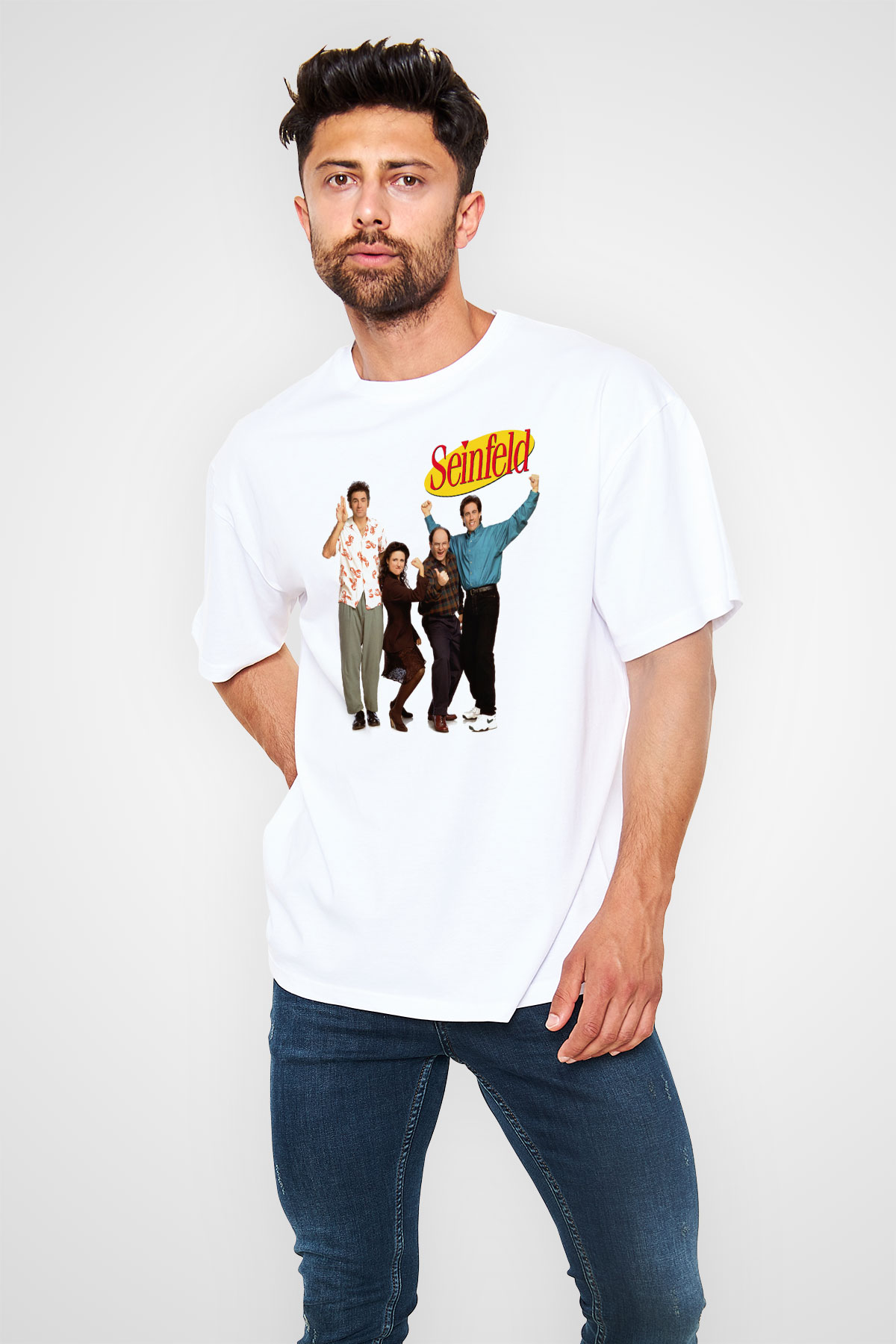 Seinfeld Beyaz Unisex Oversize Tişört T-Shirt