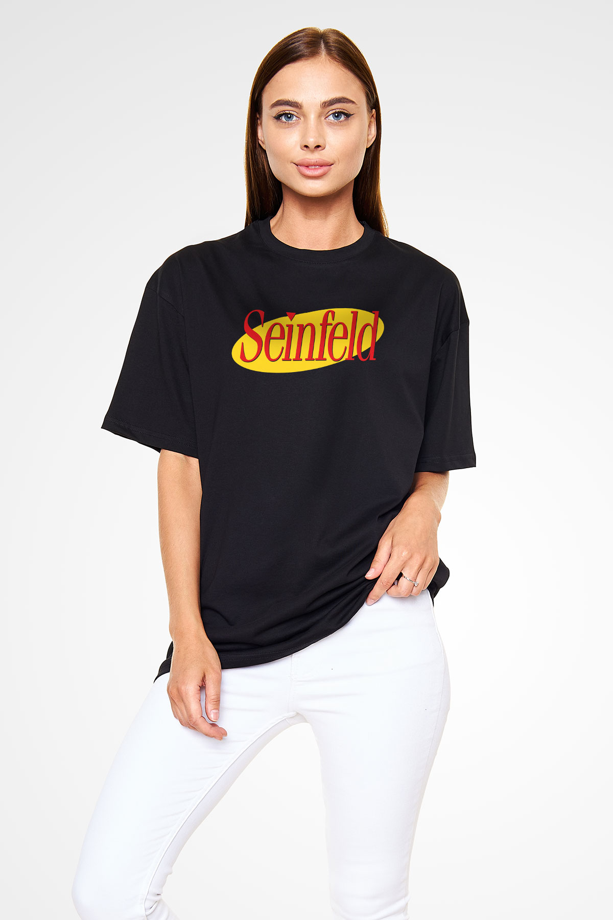 Seinfeld Siyah Unisex Oversize Tişört T-Shirt