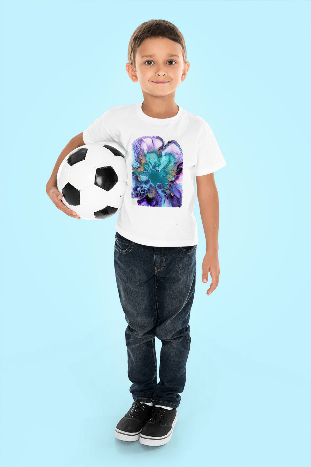 Şekil Beyaz Unisex Çocuk Tişört