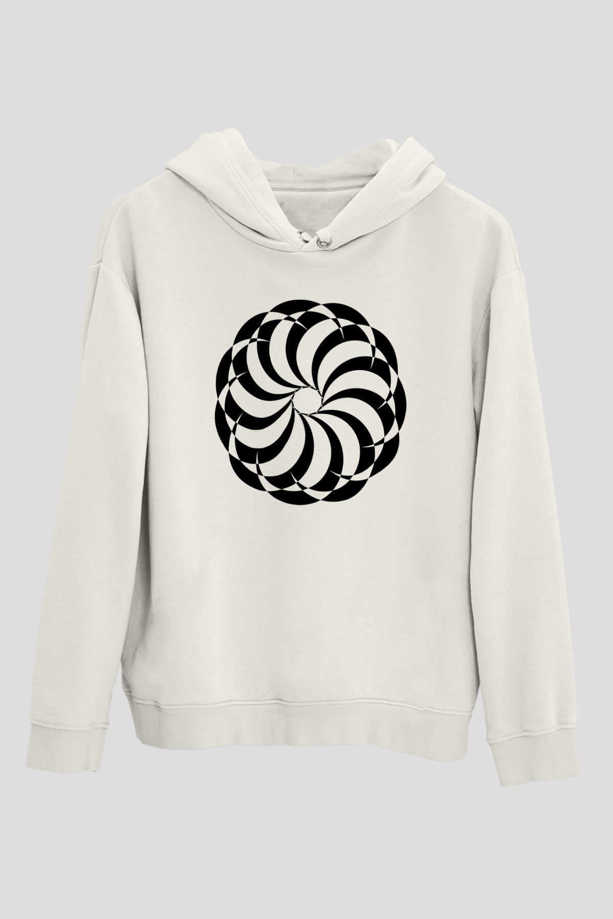 Şekil Beyaz Unisex Kapşonlu Sweatshirt