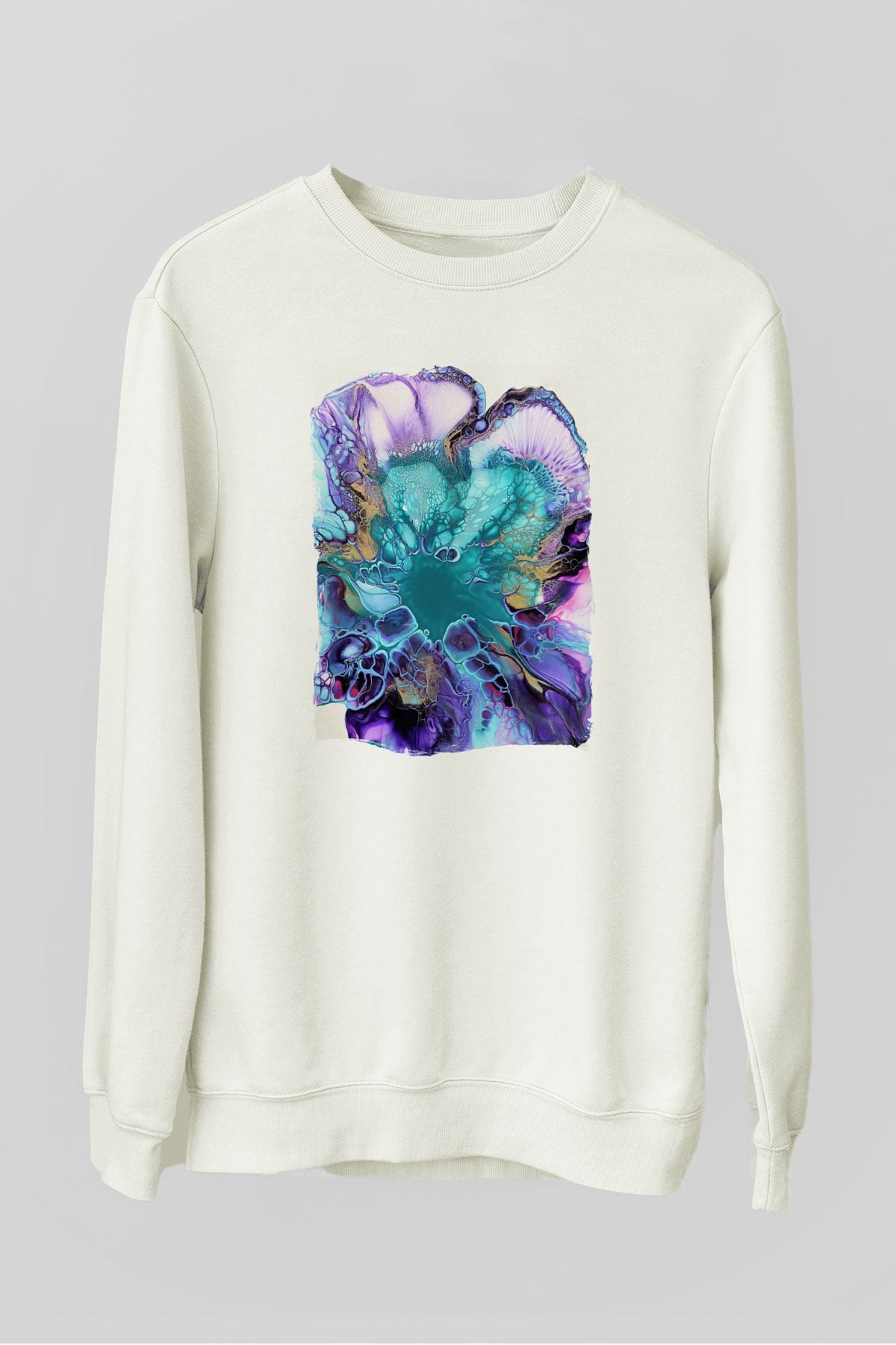 Şekil Beyaz Unisex Sweatshirt